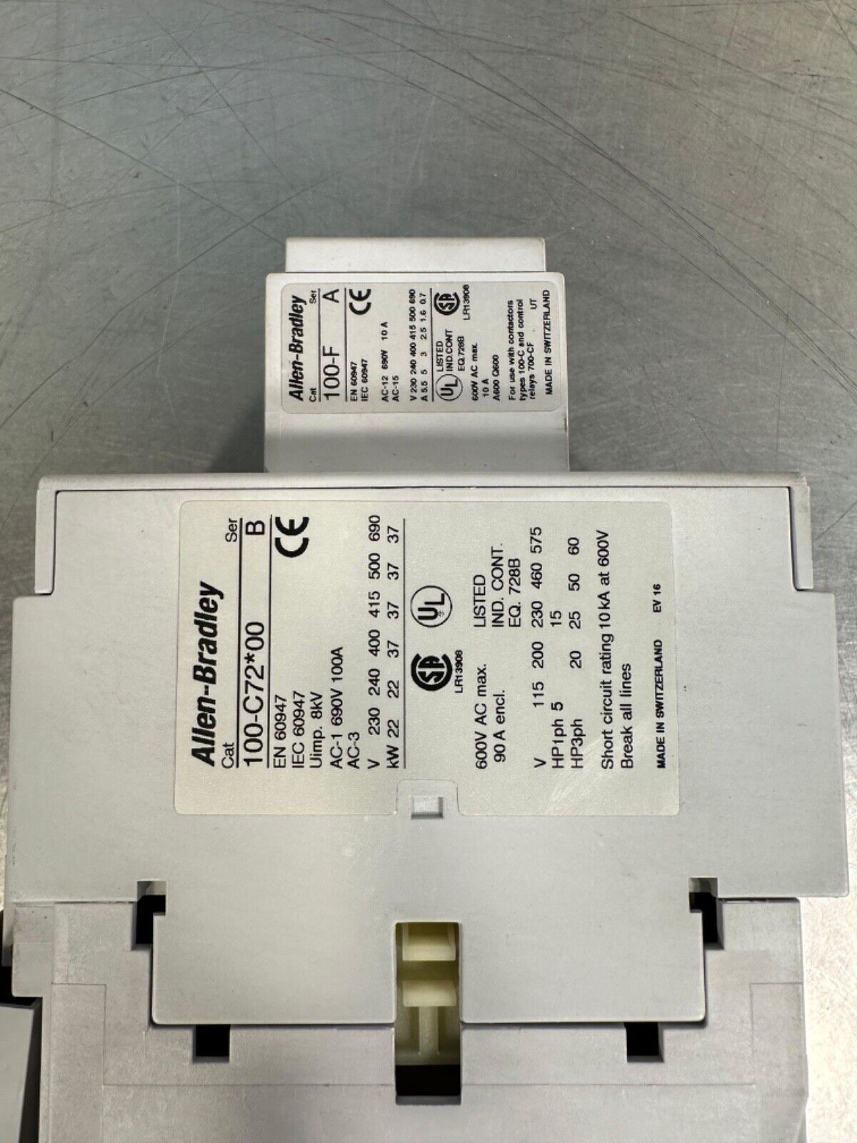 Allen Bradley 100-C72*00 Contactor Relay w/ Allen Bradley 100-F (4B-29