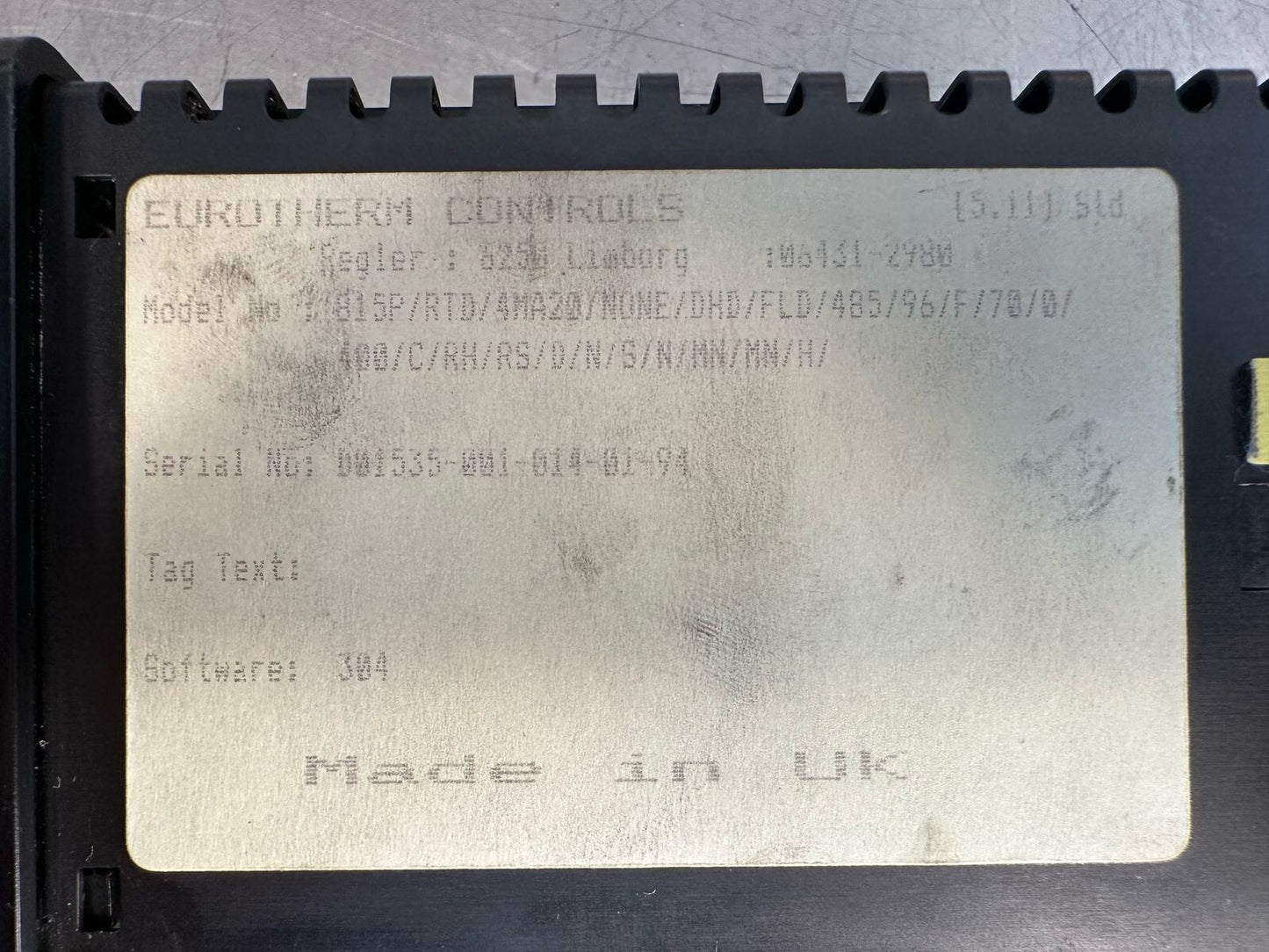 Eurotherm Controls 815P/RTD/4MA20/NONE/DHD/FLD/485/96/F/70/0/400... (8.4.8)