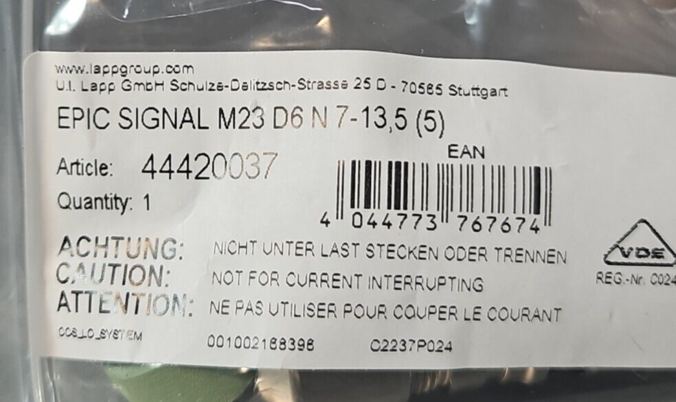 M23 D6 N7-1 Epic Signal Cable  box w/3                    (BIN433)