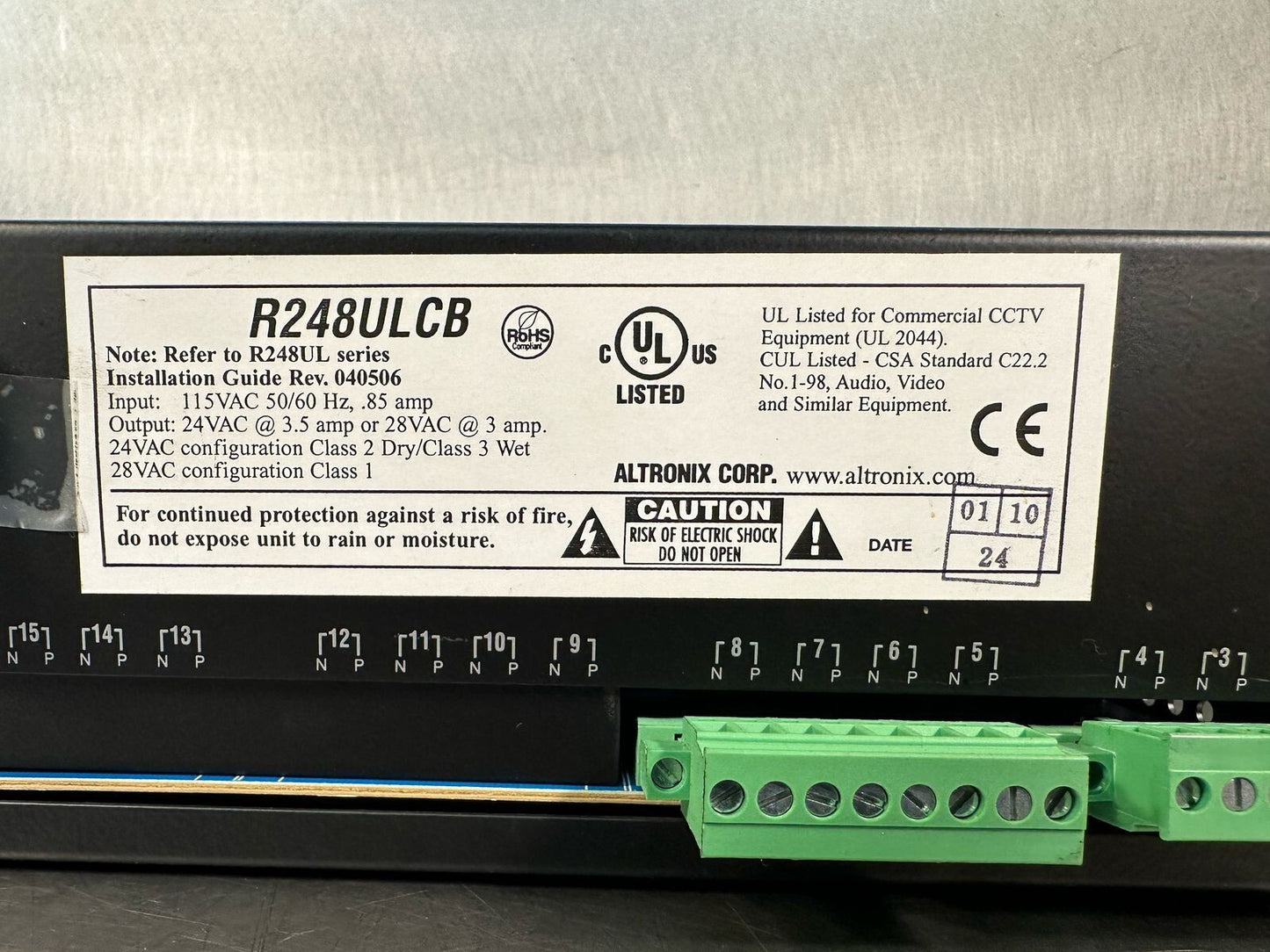 Altronix R248UL Series R248ULCB AC Power Supply R248UL     (8.3.3)