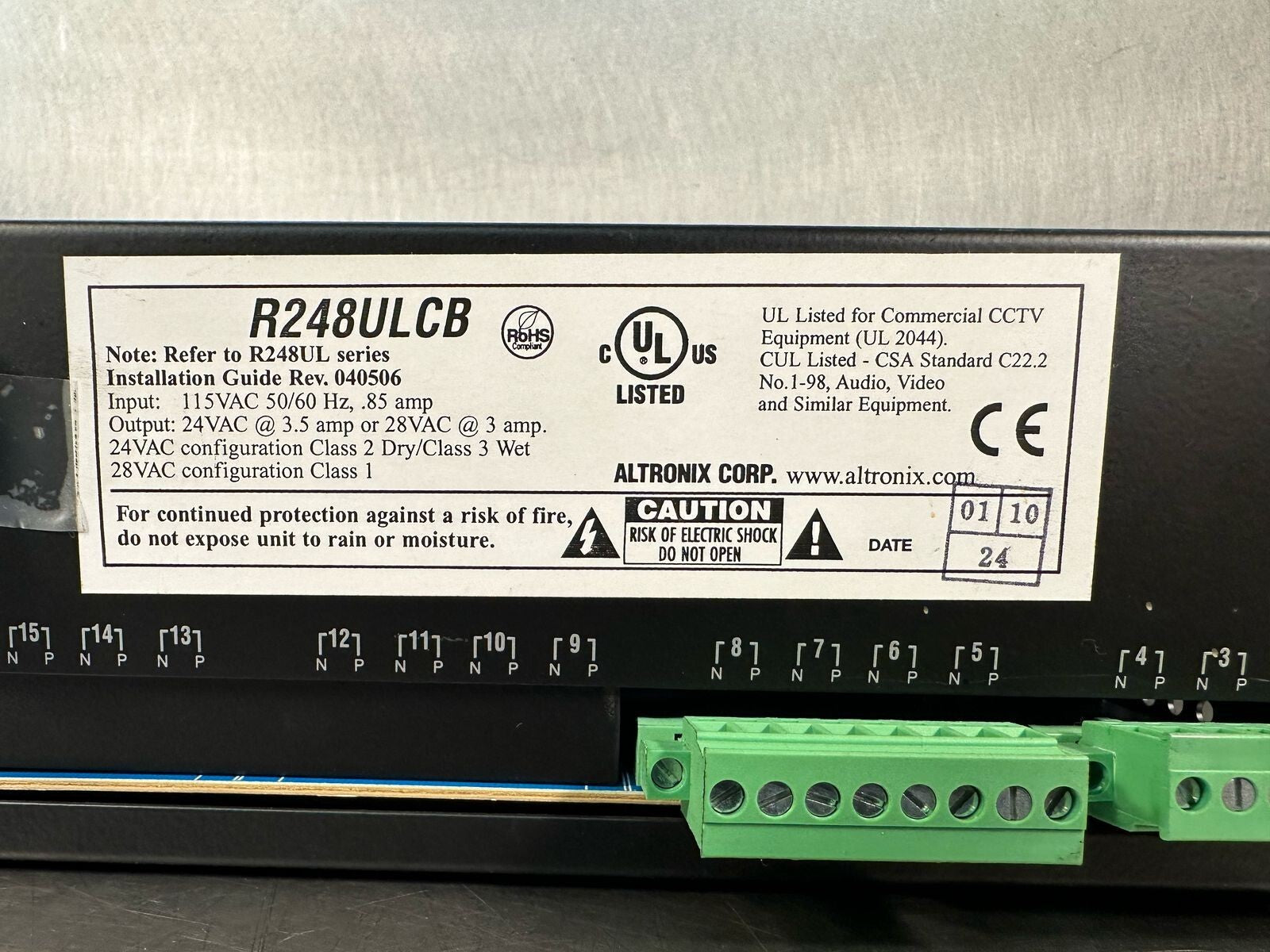 Altronix R248UL Series R248ULCB AC Power Supply R248UL     (8.3.3)