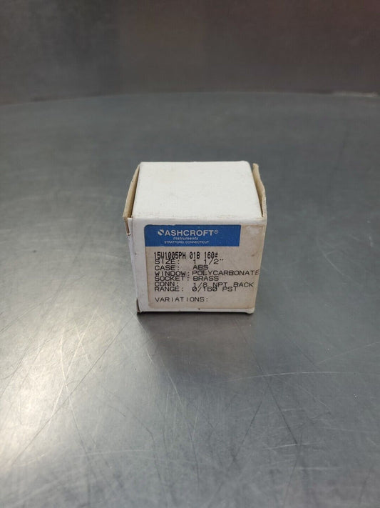 ASHCROFT 15W1005PH 01B PRESSURE GAUGE, 1 1/2” 1/8NPT 160PSI.                6C-7