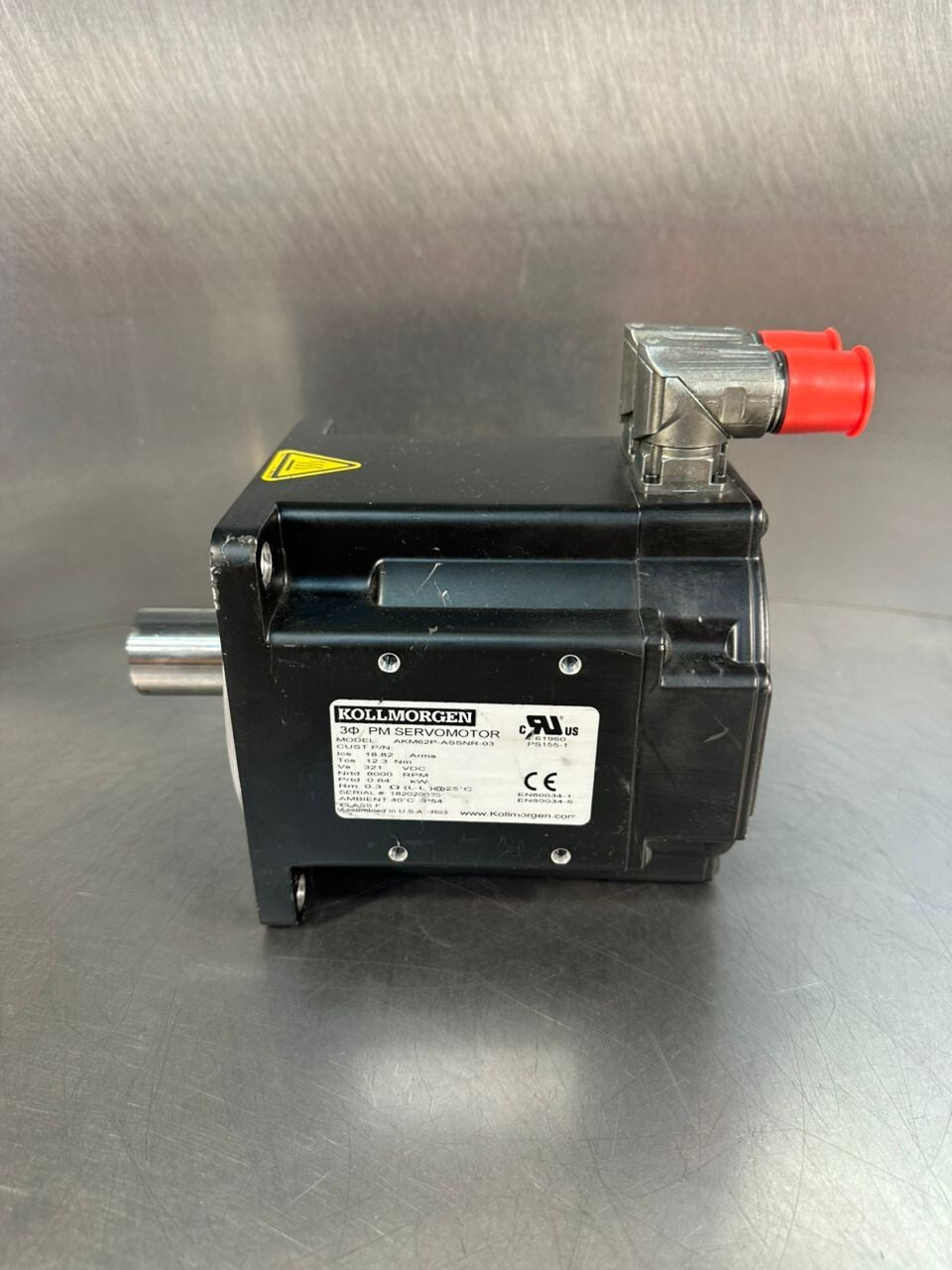 Kollmorgen AKM62P-ASSNR-03 PM Servomotor Nrtd 8000RPM Vs 321VDC (11.6.1)