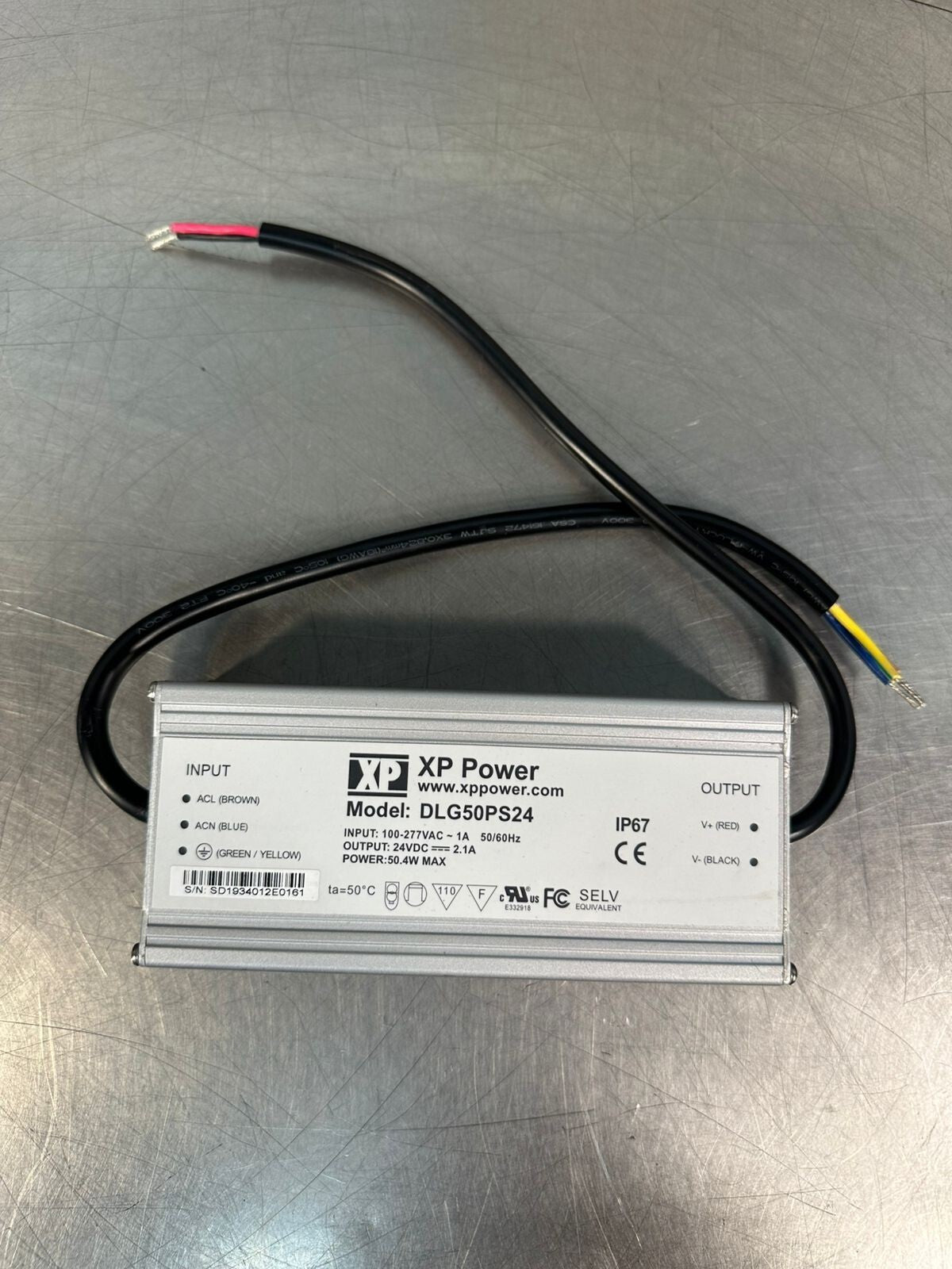 Xp Power DLG50PS24 50.4W Output 24Vdc 2.1A / Input 100-277Vac 1A  (12.5.1)