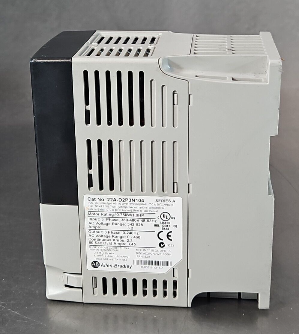 Allen Bradley 22A-D2P3N104 Series A Powerflex 4 1 HP AC Drive           (BIN644)