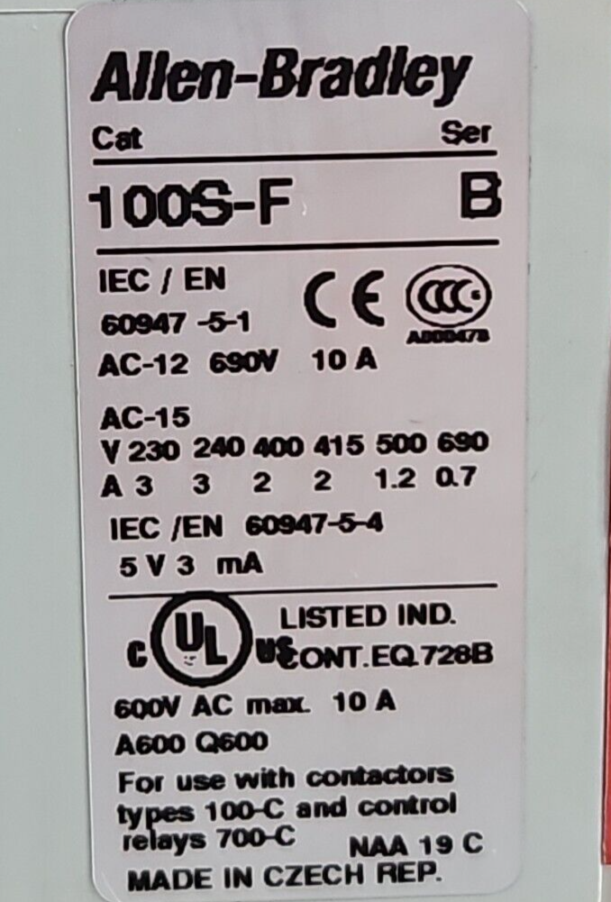 Allen-Bradley 100S-C60DJ14BC Safety Contactor                             loc4D6