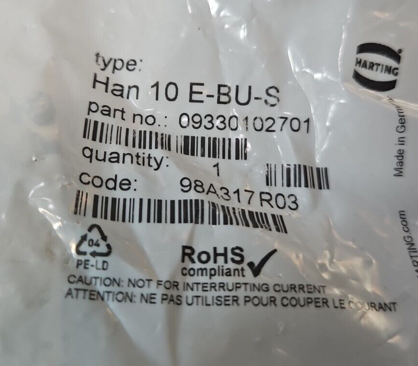 Rohs Han 10E-BU-S Screw Connection                        loc4C24