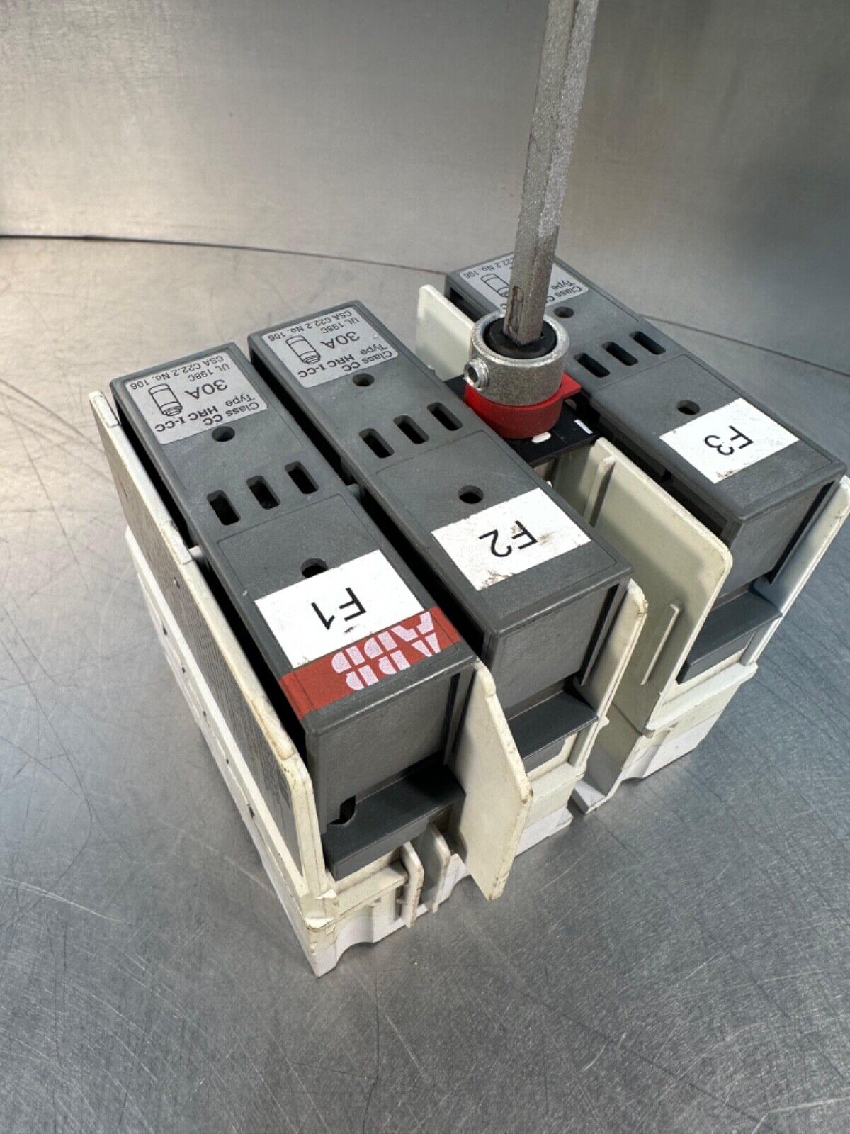 Abb Os-30ACC12 600VAC 30A Fused S. w/3-Ferraz Shawmut ATMR20 20A (4C-39)