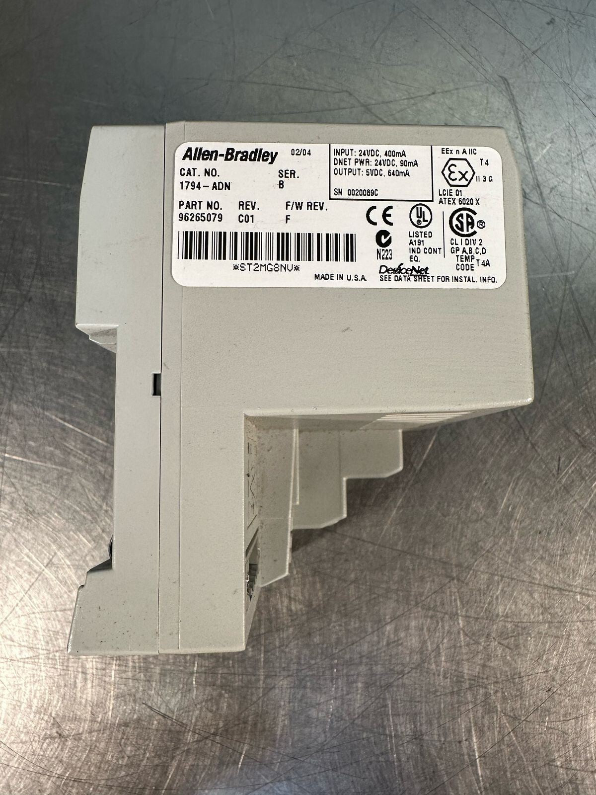 Allen Bradley 1794-ADN /B Flex I/O DeviceNet 1794ADN Rev. C01 F/F. F (7.2.2)