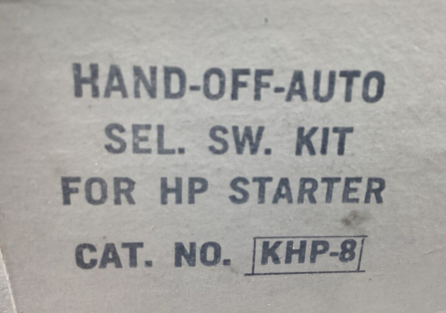 SYLVANIA  KHP-8  HAND-OFF AUTO SEL. SW. KIT FOR HP STARTER      4E-19