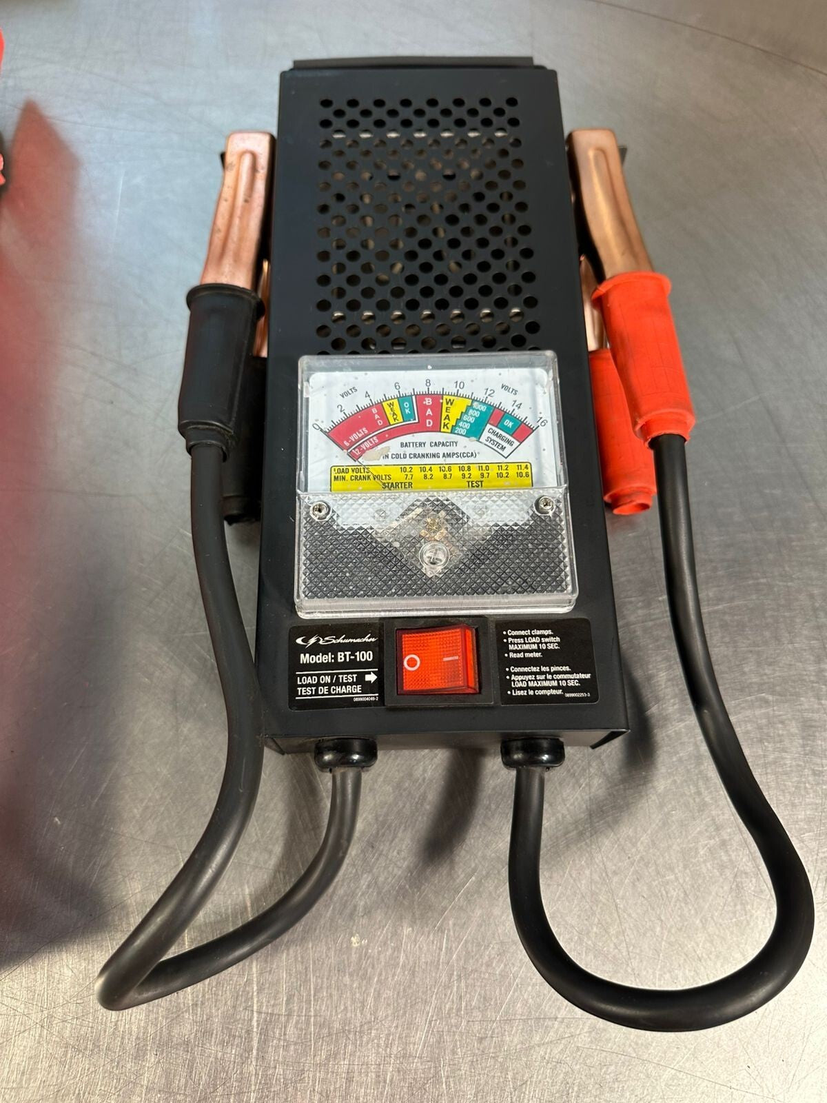 Schumacher BT-100 Battery Load Tester 6 &amp; 12 V 100 amps Analog     (7.5.3)