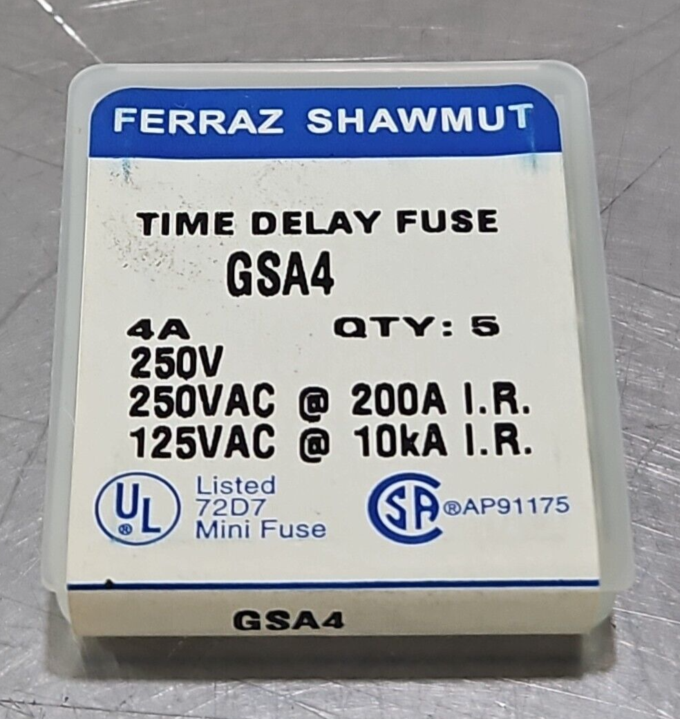 Ferraz Shawmut GSA4 Time Delay Fuse 4A 250V   Pck w/3 boxes              loc4A28