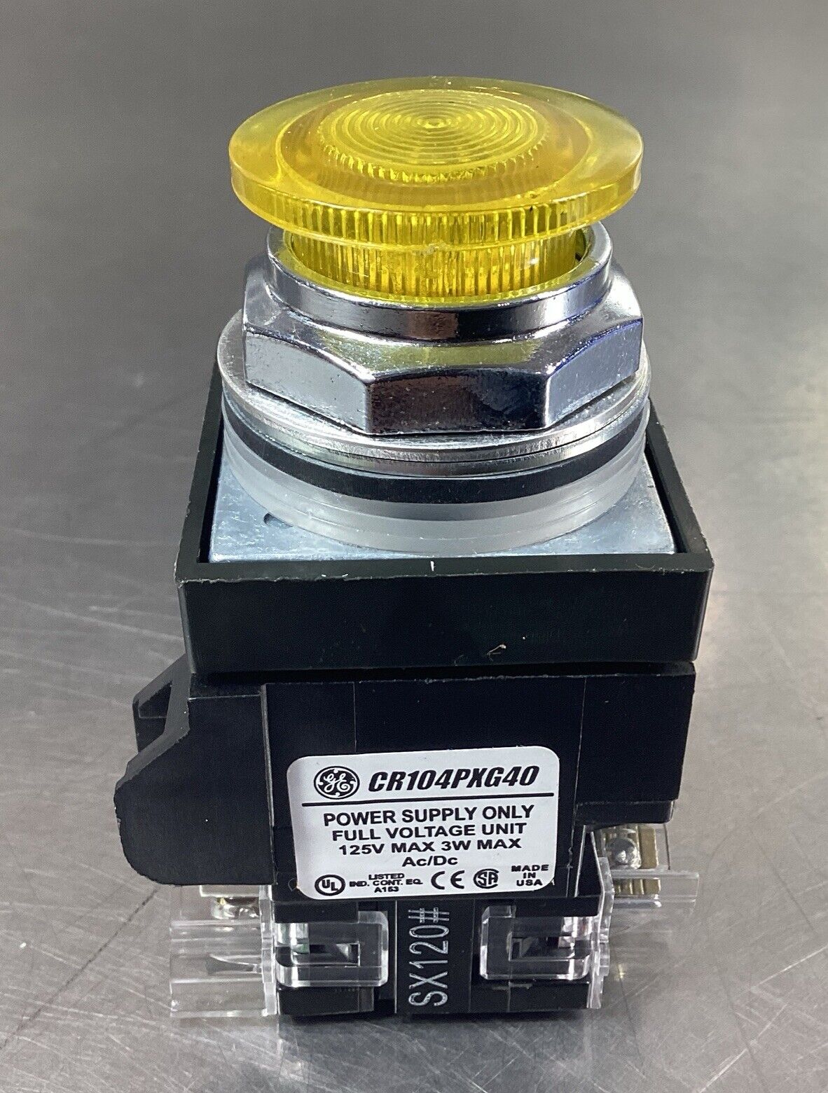 GENERAL ELECTRIC  CR104PBL11E5P8  PB Yellow Mushroom Head 24V      4B-27