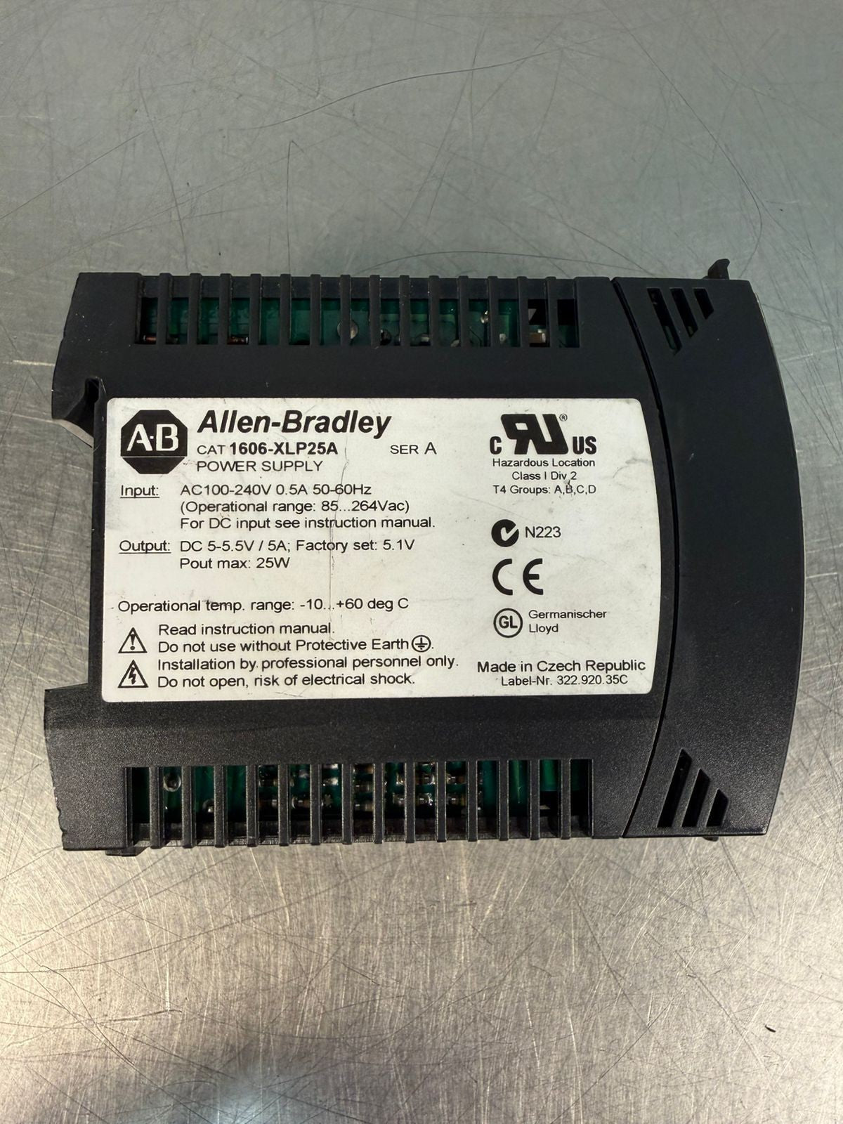 Allen-Bradley 1606-XLP25A /A Power Supply DC 5-5.5V/5A  (4.1.3)