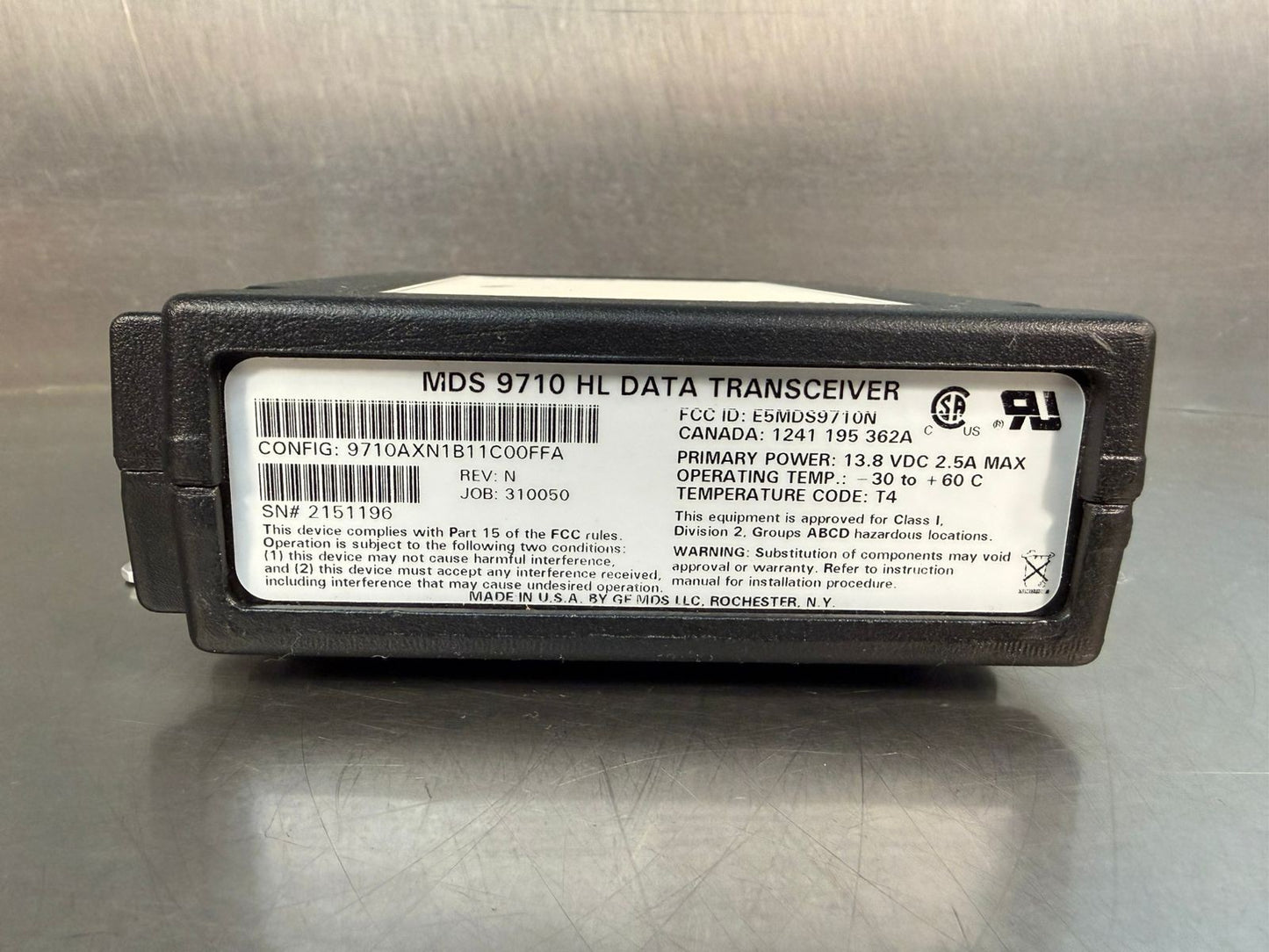 Mds 9710 HL  Data Transceiver 9710AXN1B11C00FFA Rev. N            (9.3.5)