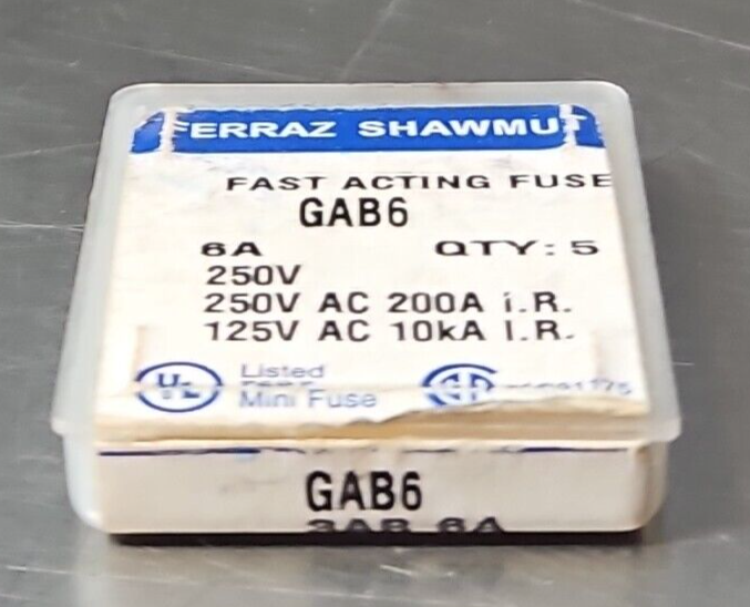 Ferraz Shawmut GAB6 Fast Acting Fuse 6A 250V                             loc4A28