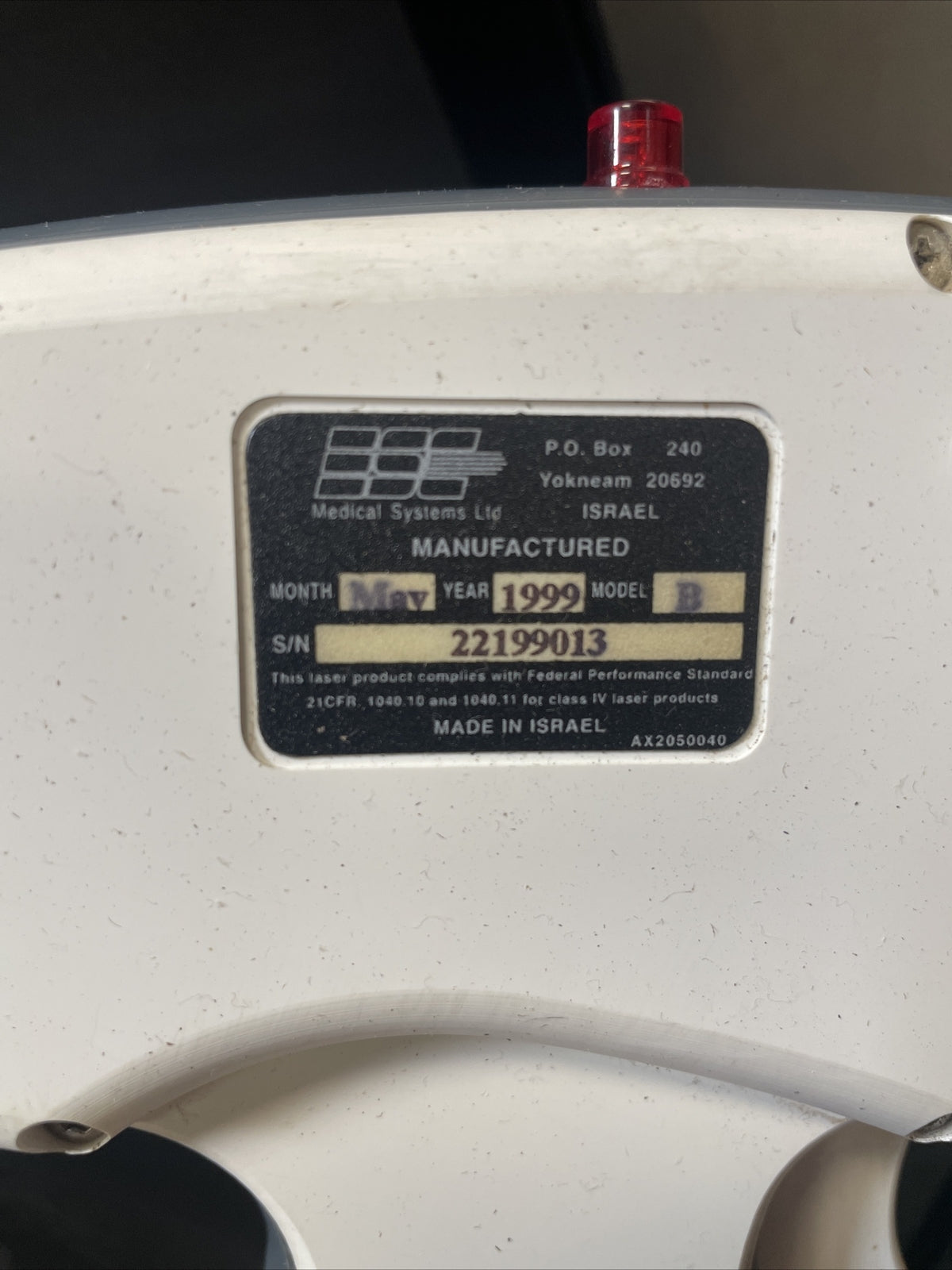 ESC MEDICAL SYSTEM MODEL B LASER HANDPIECE With Bourns 4010-01 Surge Protector