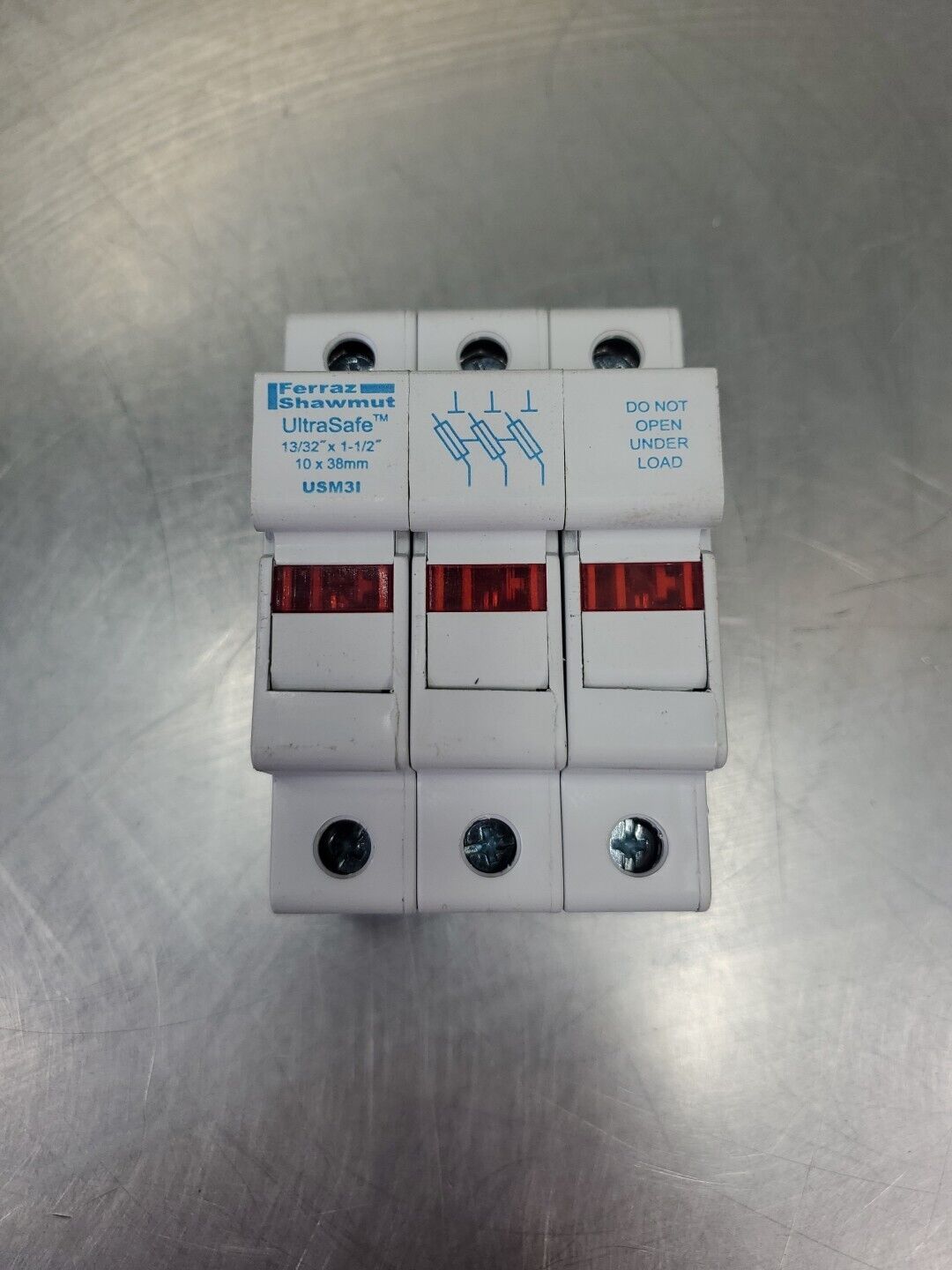 Ferraz Shawmut USM3I Y219073 Fuse Holder w/3-A60Q20-2 Fuses.               4D-30