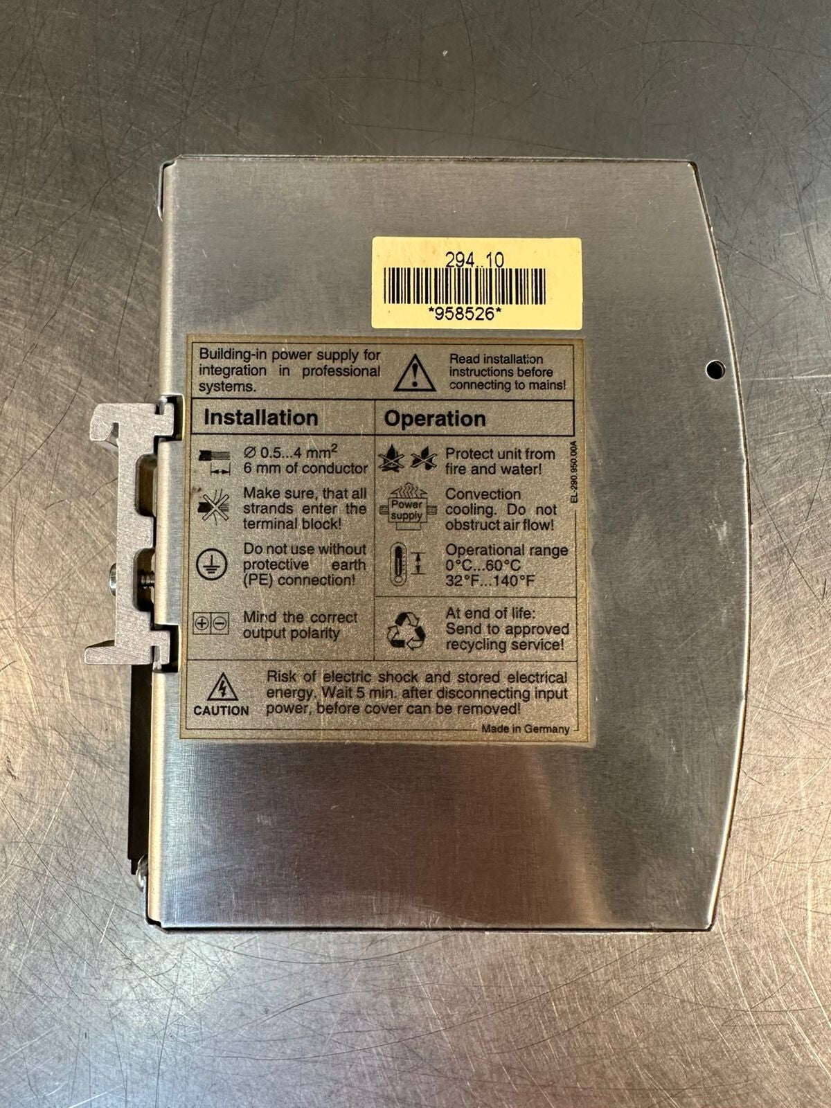 Sola Power Supply SDN 5-24-100 115/230VAC 2.6/1.4A 50-60Hz         (3.5.2)