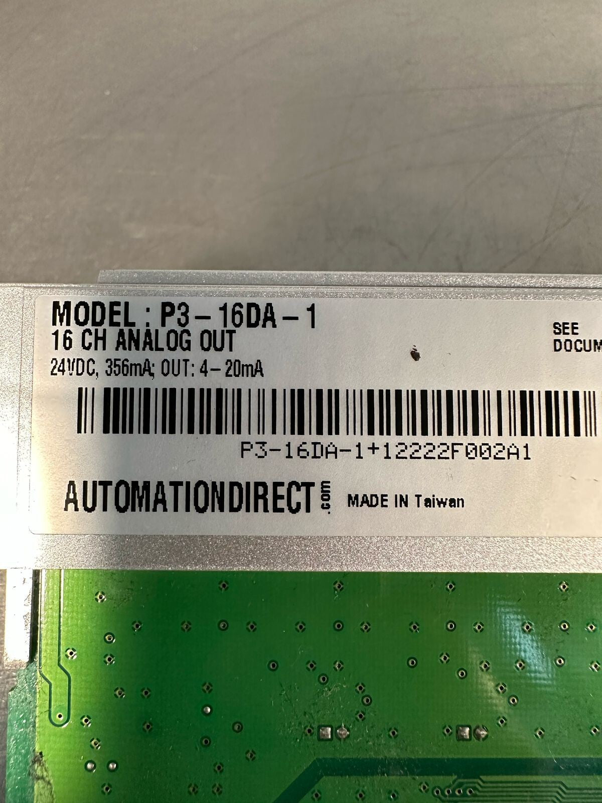 Automation Direct P3-16DA-1    16 CH Analog out   P316DA1          (4.5.3)