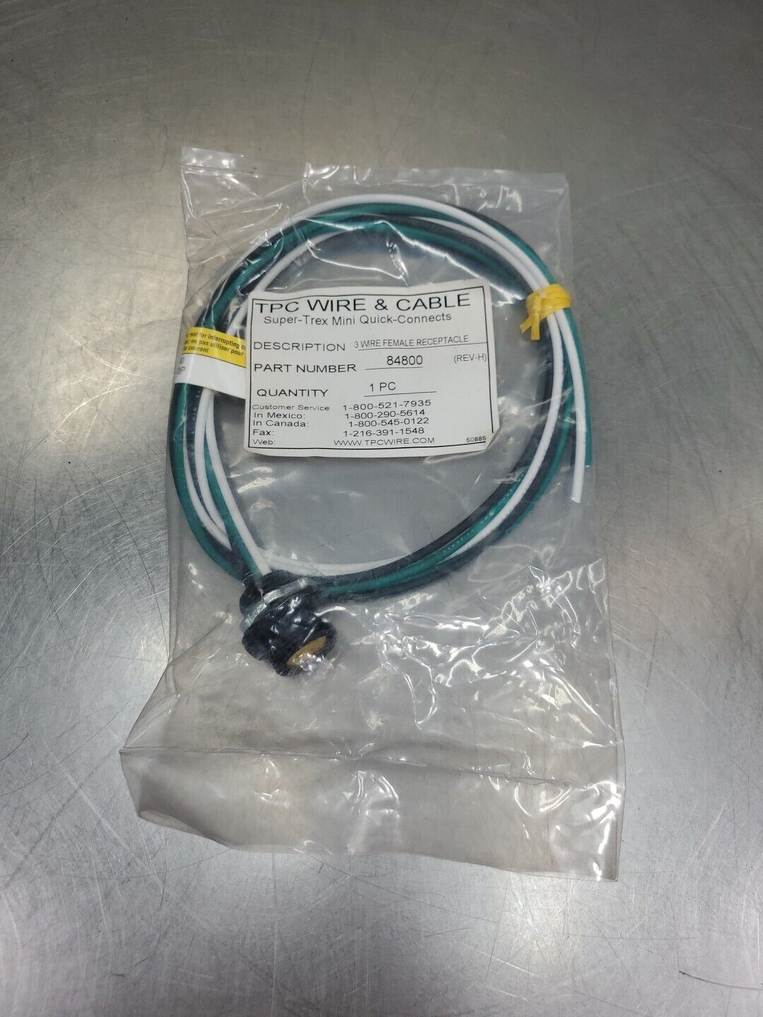 TPC WIRE & CABLE SUPER-TREX QUICK-CONNECT 84800 3-Wire Fem. Receptacle.    5E-18