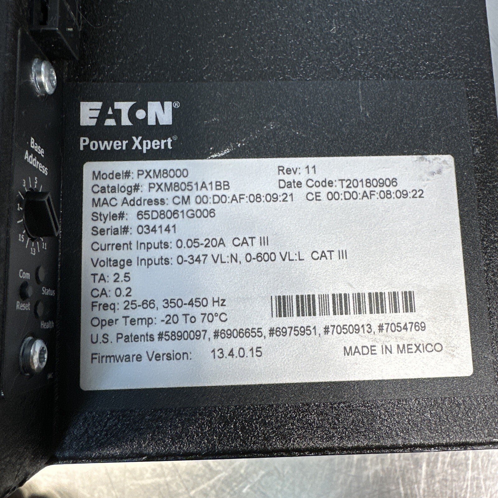 Eaton PXM8051A1BB PLC Control BOX 5A 100-240V - chassis (BIN-1.2.2)