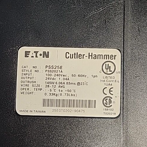 Eaton Eaton PSS25E PPower Supply PSS2021A Input 100-240V Output 24VDC(BIN 4.5.4)