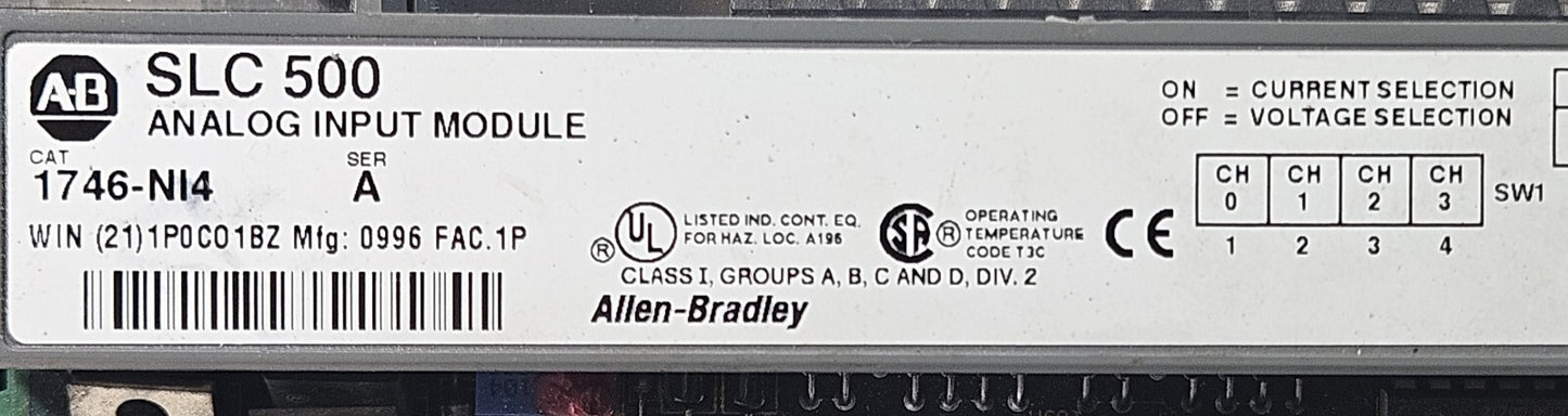 Allen Braley 1746-N14 Ser A SLC 500 Analog Input Module          (BIN741)