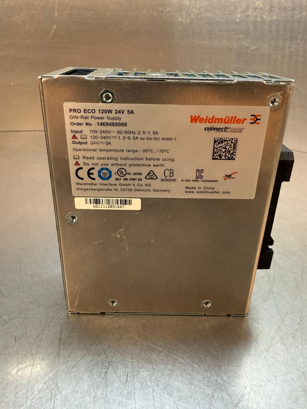 Weidmuller 1469480000 Pro Eco Power Suppy  120w 24v 5a 1           (3.5.1)