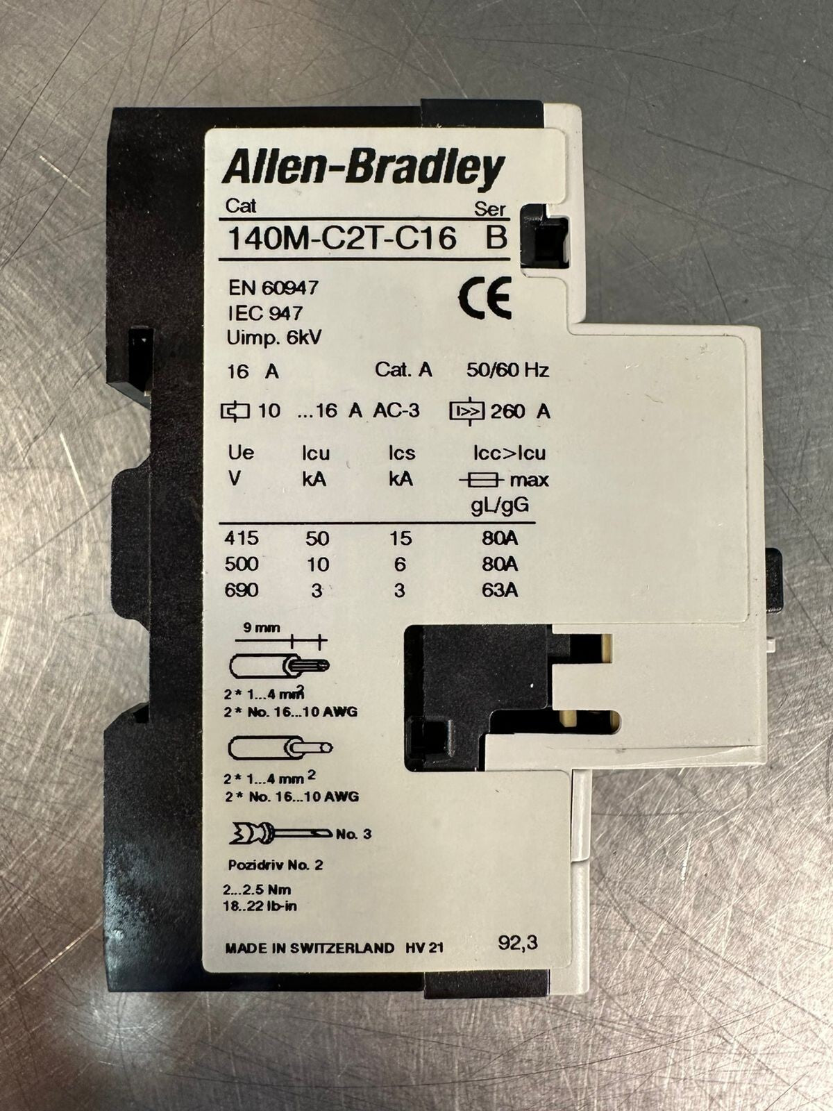 Allen Bradley 140M-C2T-C16 /B Manual Starter M. Protector 10-16A  (7.2.2)