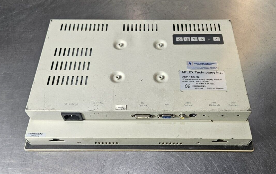 Aplex Tecnology ADP-1120-02  12" Panel-mount analog display monitor     (BIN651)