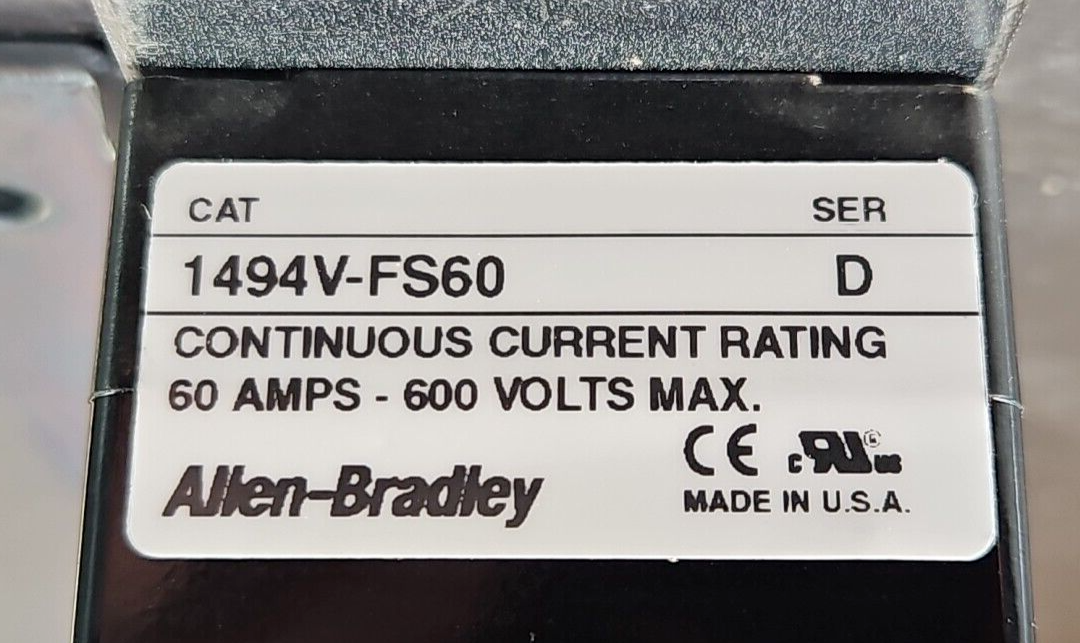 Allen-Bradley 1494V-FS60  Ser D Trailer Fuse Block Kit 250V             (BIN423)