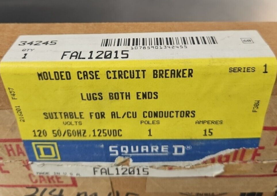 Square D FAL12015 Molded Case Circuit Breaker 15A                       (BIN345)
