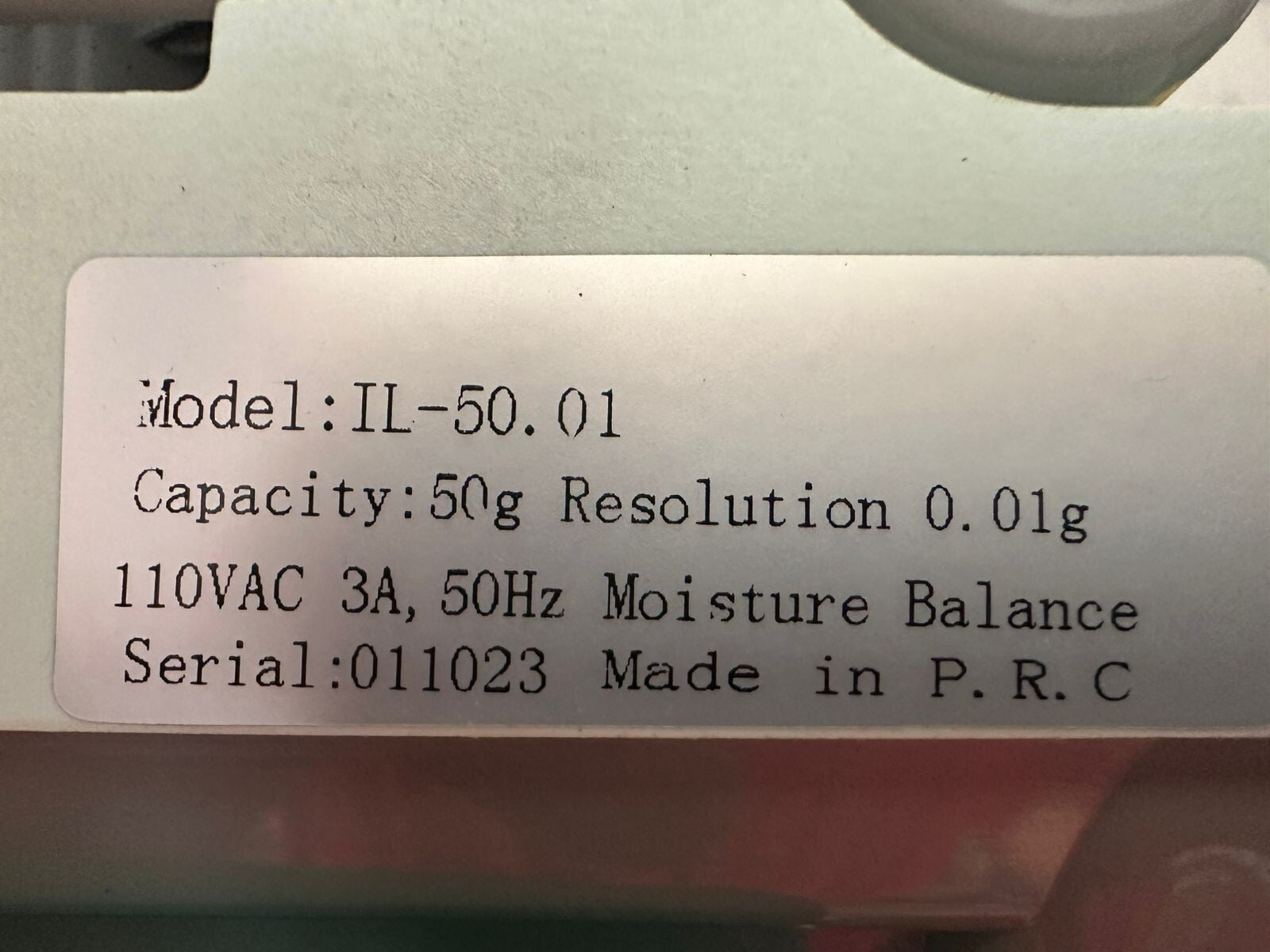 Laboratory Halogen Rapid Moisture Test. IL-50.01 Cap:50g Res.0.01g (12.4.8)