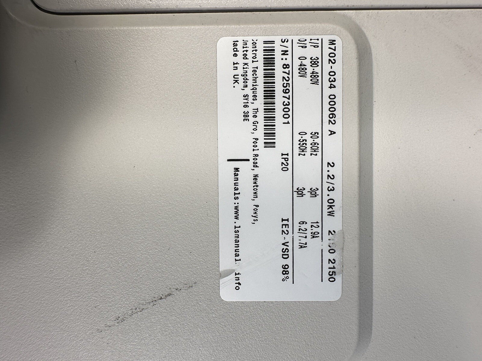 UNIDRIVE  Control Techniques M702-034-00062-A - (BIN-1.4.1)