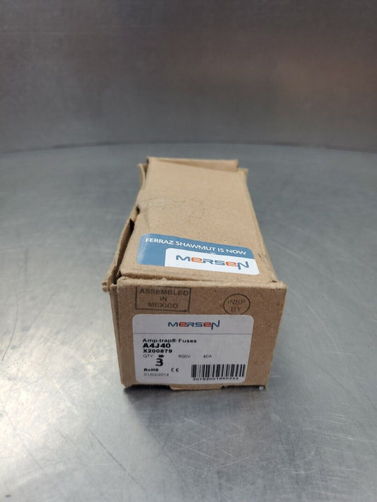 Mersen A4J40 Amp-Trap Fuse, 600V 40A  - Lot of 3.                          4D-41