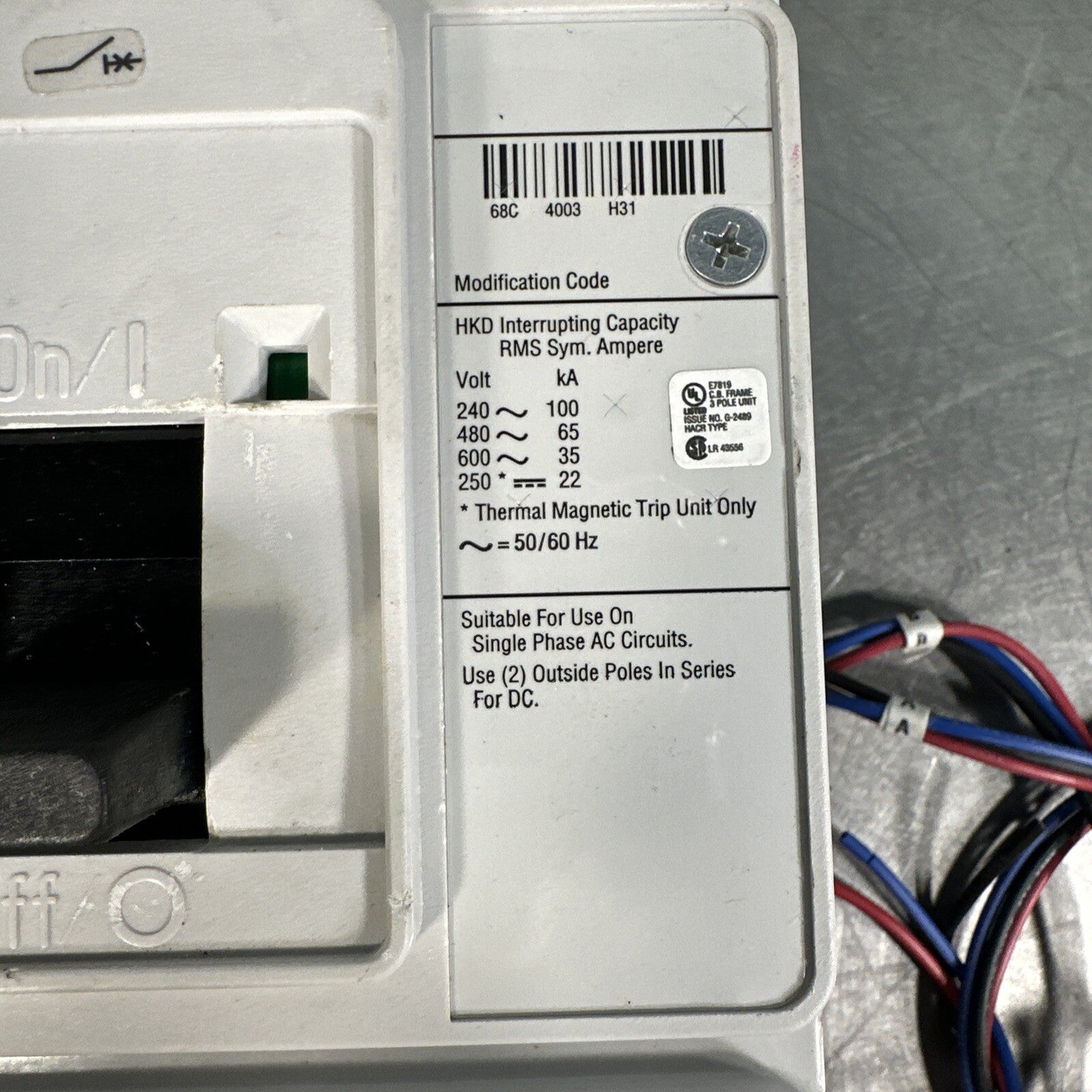 Eaton USD HKD330WC0512 Molded HKD 3P 300A 600V 50/60Hz 3Ph (BIN-1.3.5)