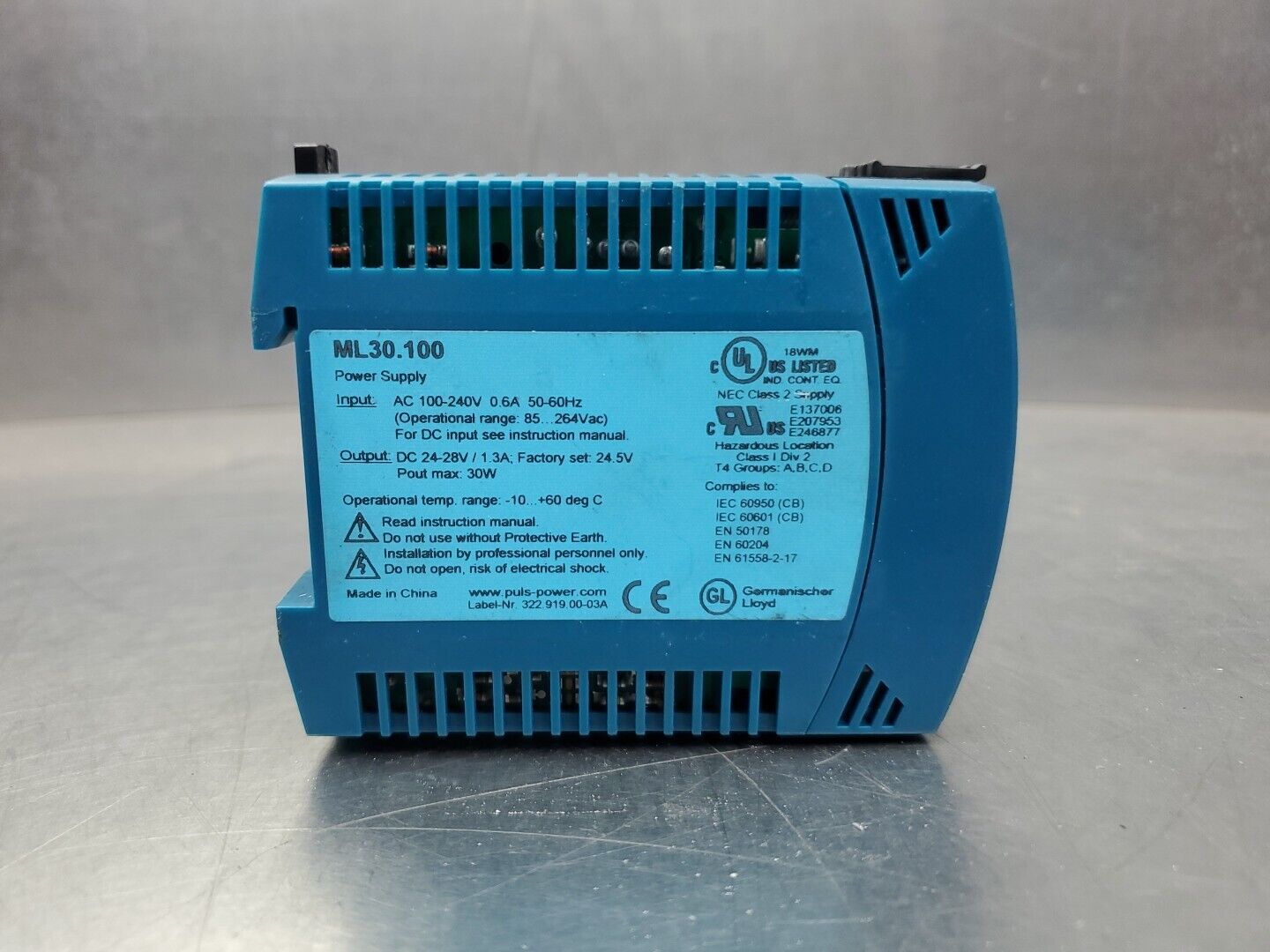 PULS ML30.100 Power Supply, 24-28VDC, 30W, 1.3A.                           4D-11