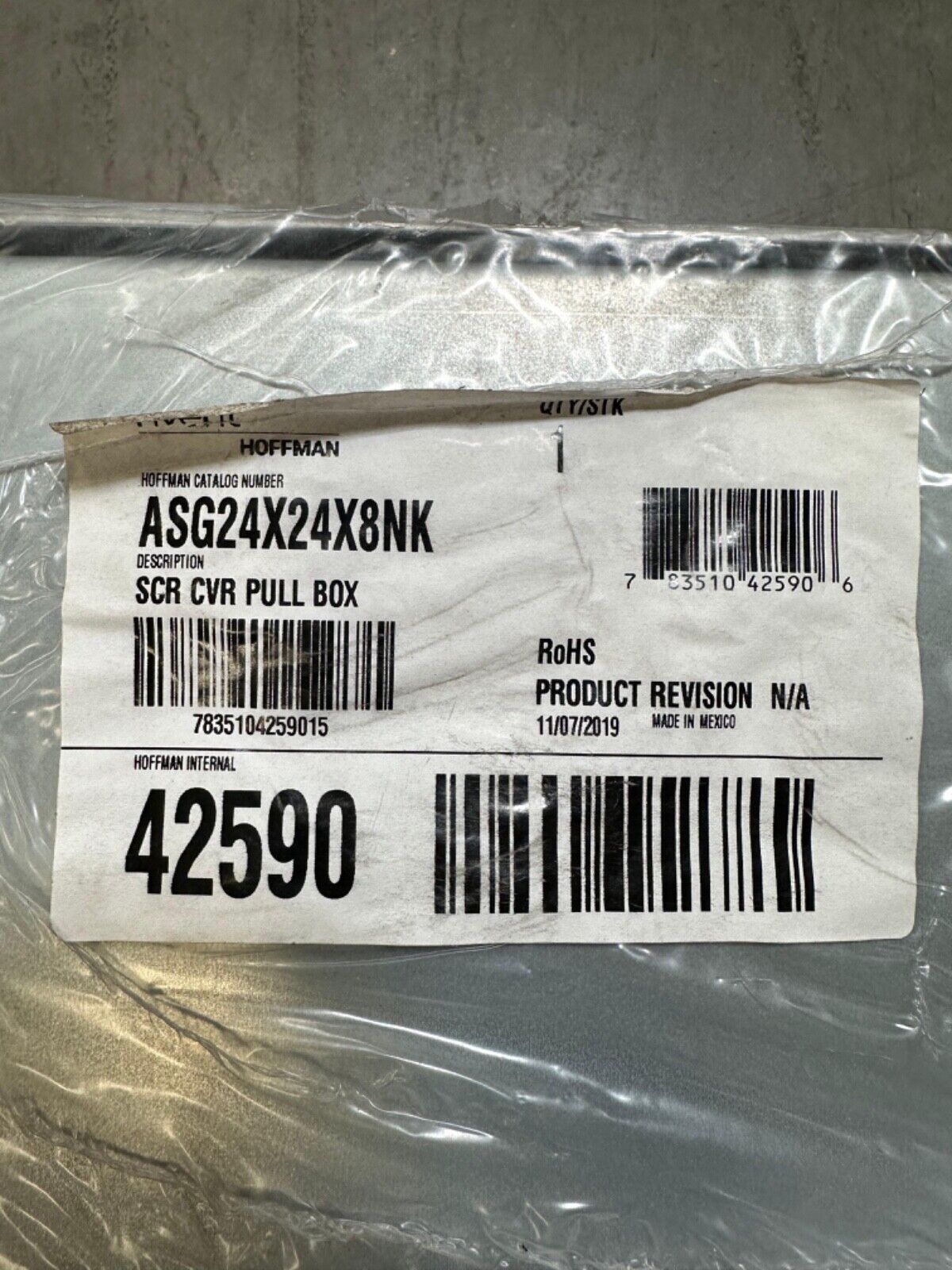 Hoffman Screw-Cover Pull Box 24X24X8 ASG24X24X8NK (1F-40)