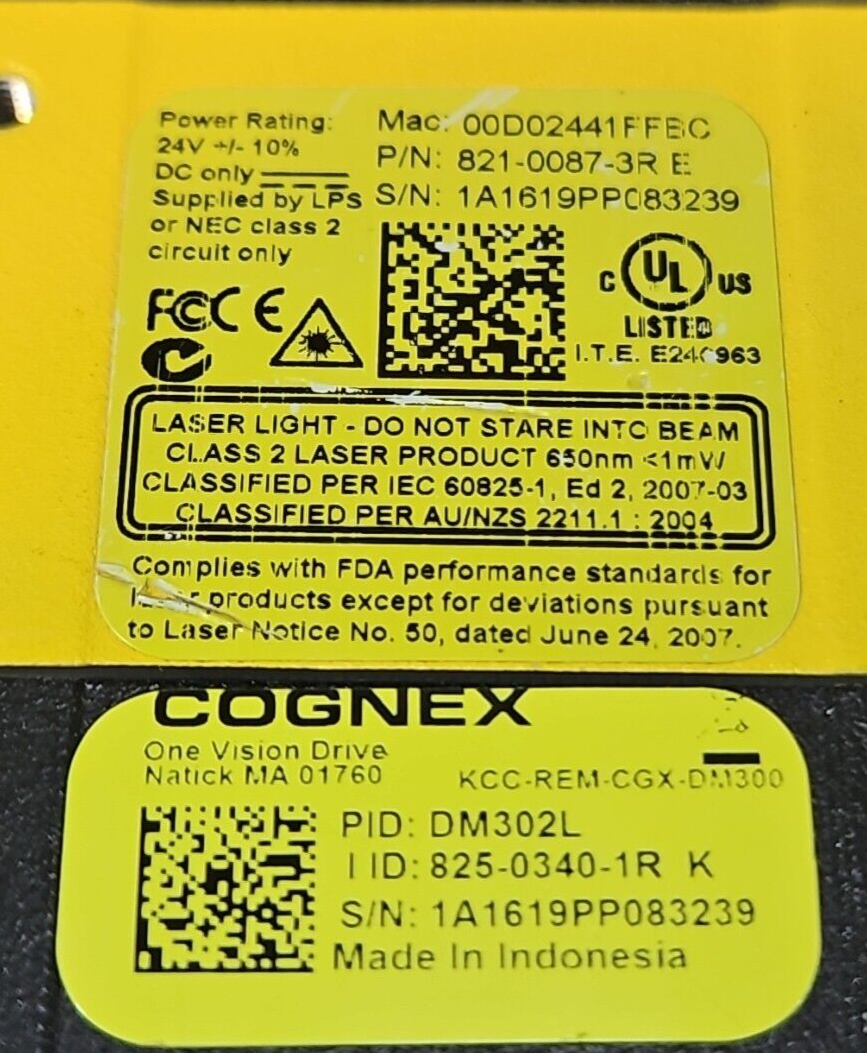 Cognex DM302L Dataman Bar Code Scanner                                  (BIN413)