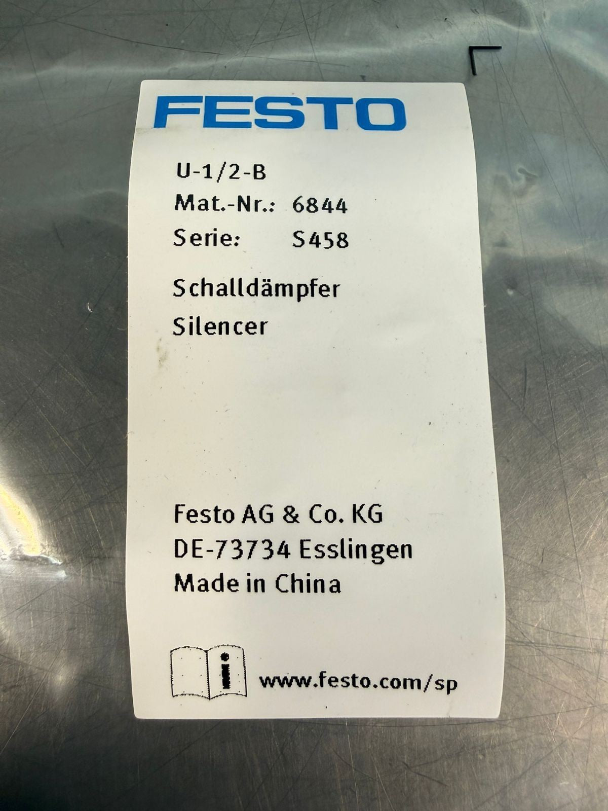Festo U1/2B Pneumatic Muffler/ Silencer 6844                       (3.3.4)