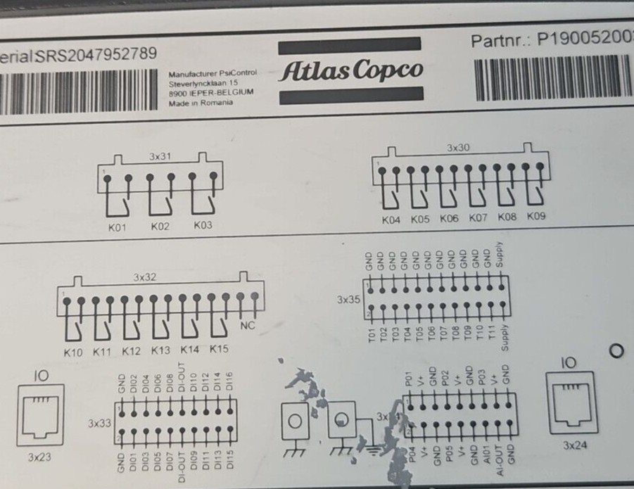 Atlas Copco PPBE0633 PLC Computer Controller Panel Expansion Module  (BIN2.3.3)