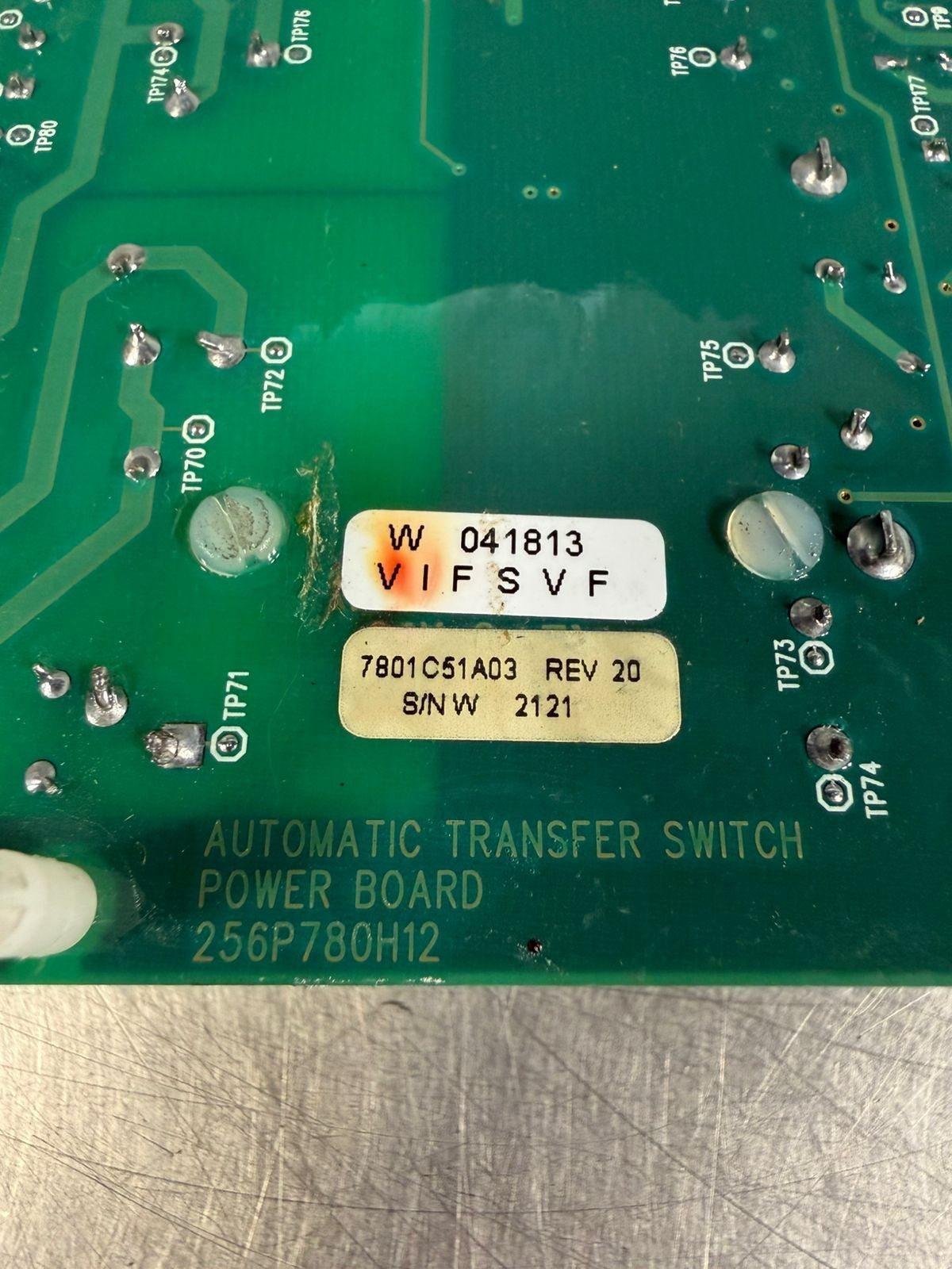 Automatic Transf Switch 256P780H12 Power Bard 7801C51A03 Rev. 20   (9.3.1)