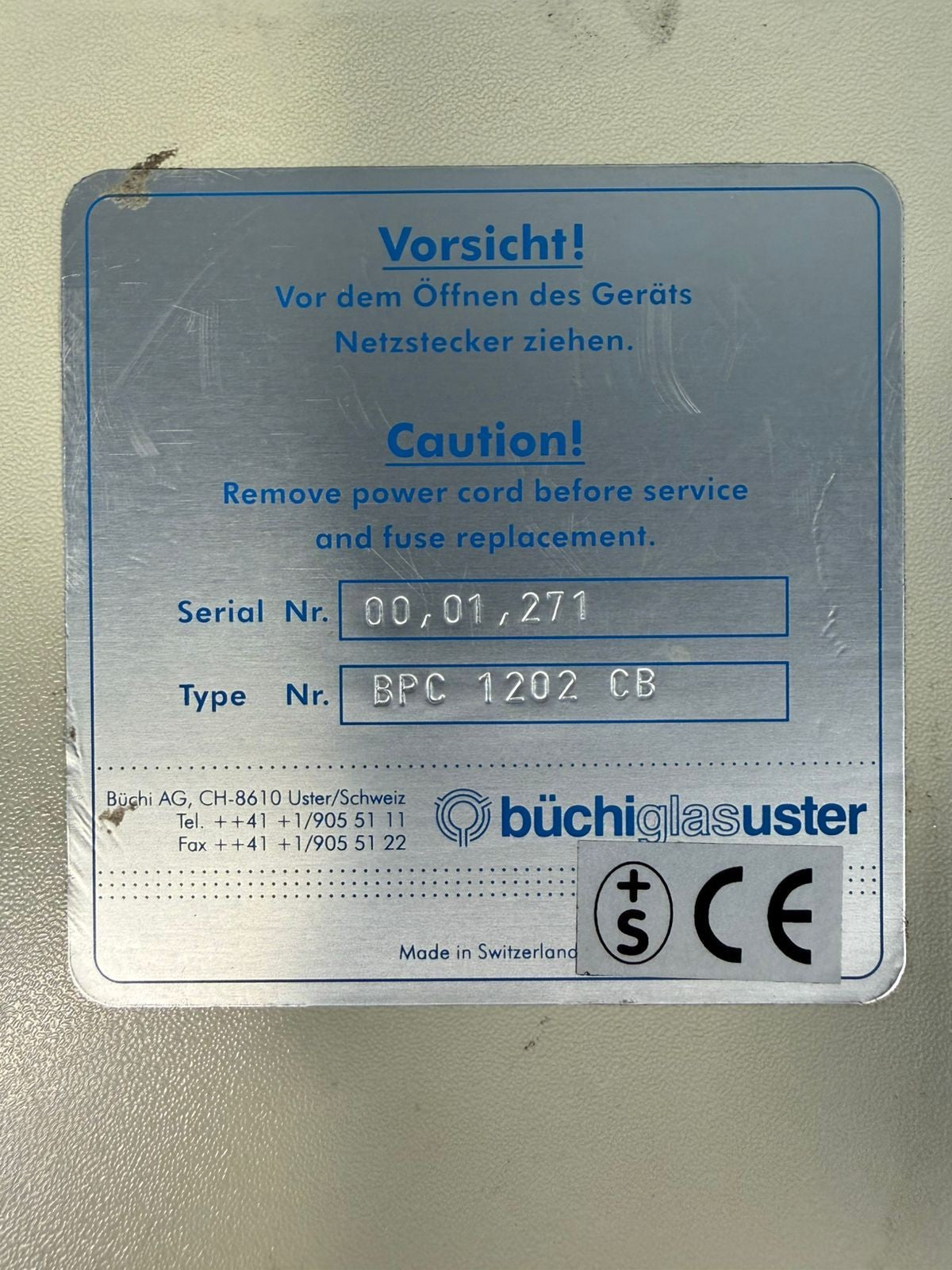 Buchi Bpc 1202 PB Pressflow Gas Control Box                        (5.2.5)