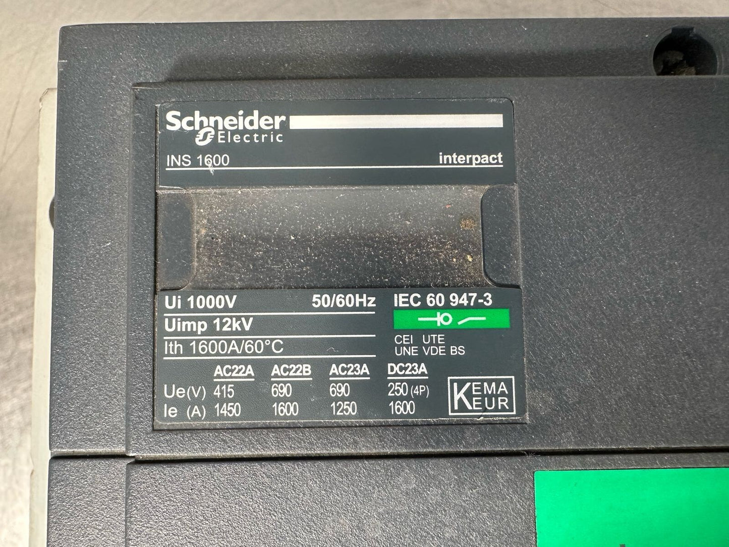 Schneider Load isolator Interpact INS-1600 switch disconnector  (2.6.1)