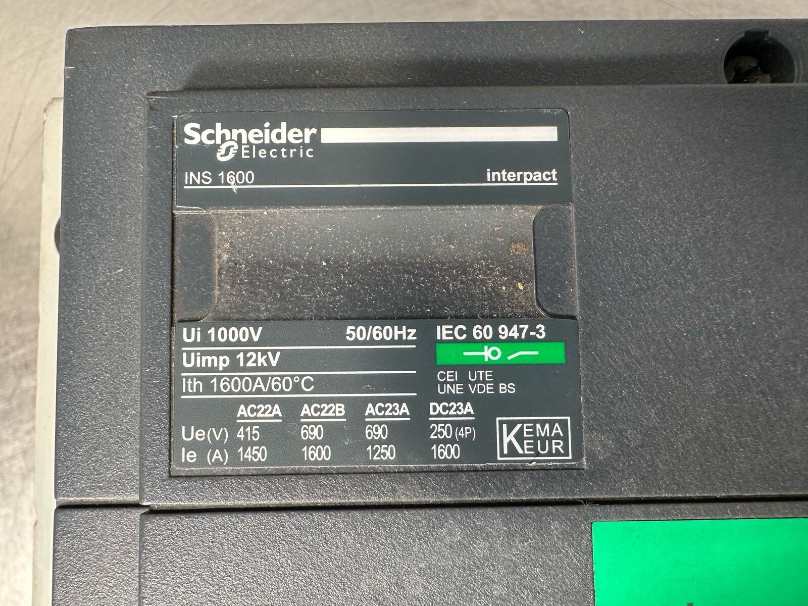 Schneider Load isolator Interpact INS-1600 switch disconnector  (2.6.1)