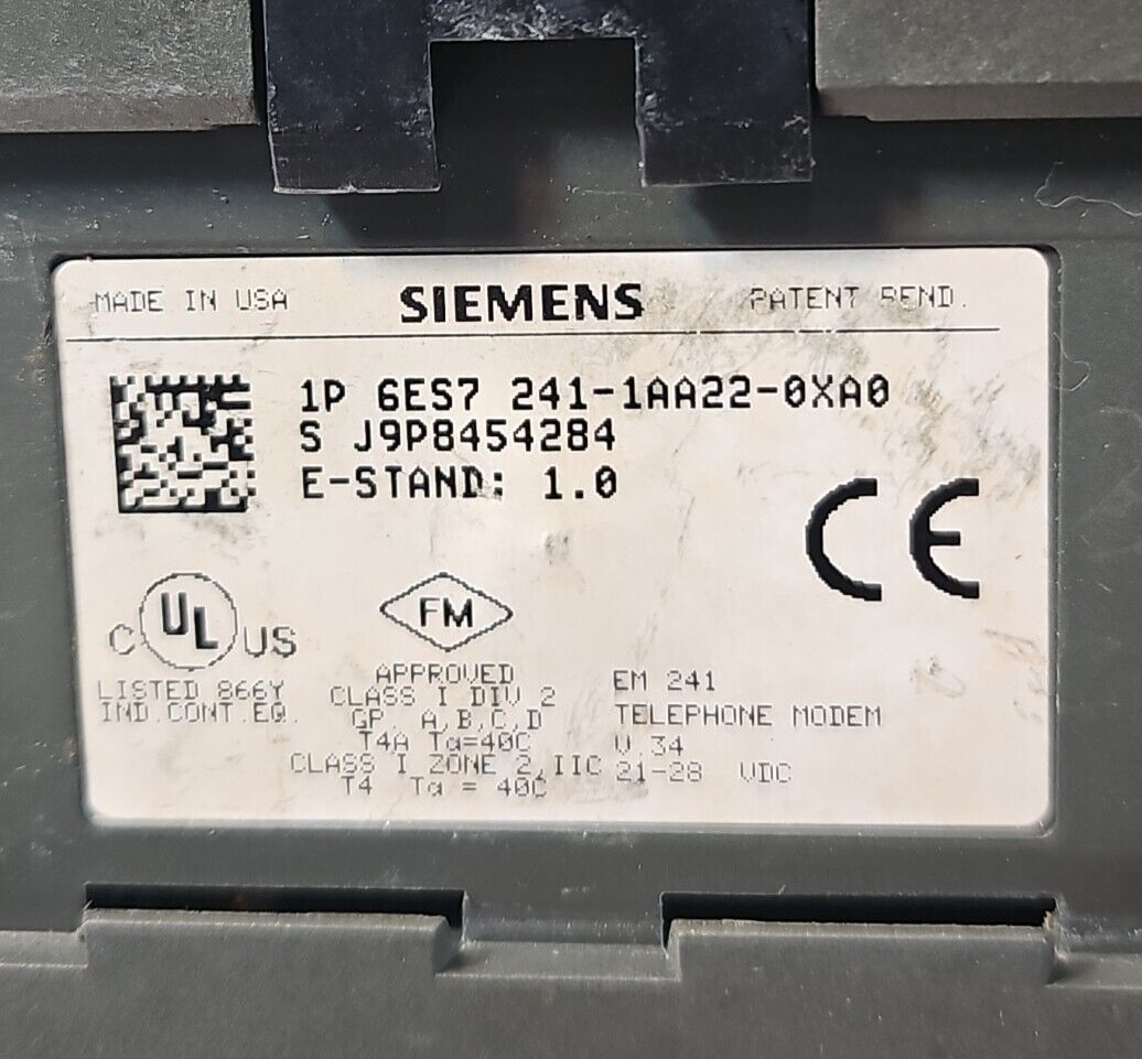 Siemens 6ES7 241-1AA22-0XA0  PLC Module                          (BIN643)
