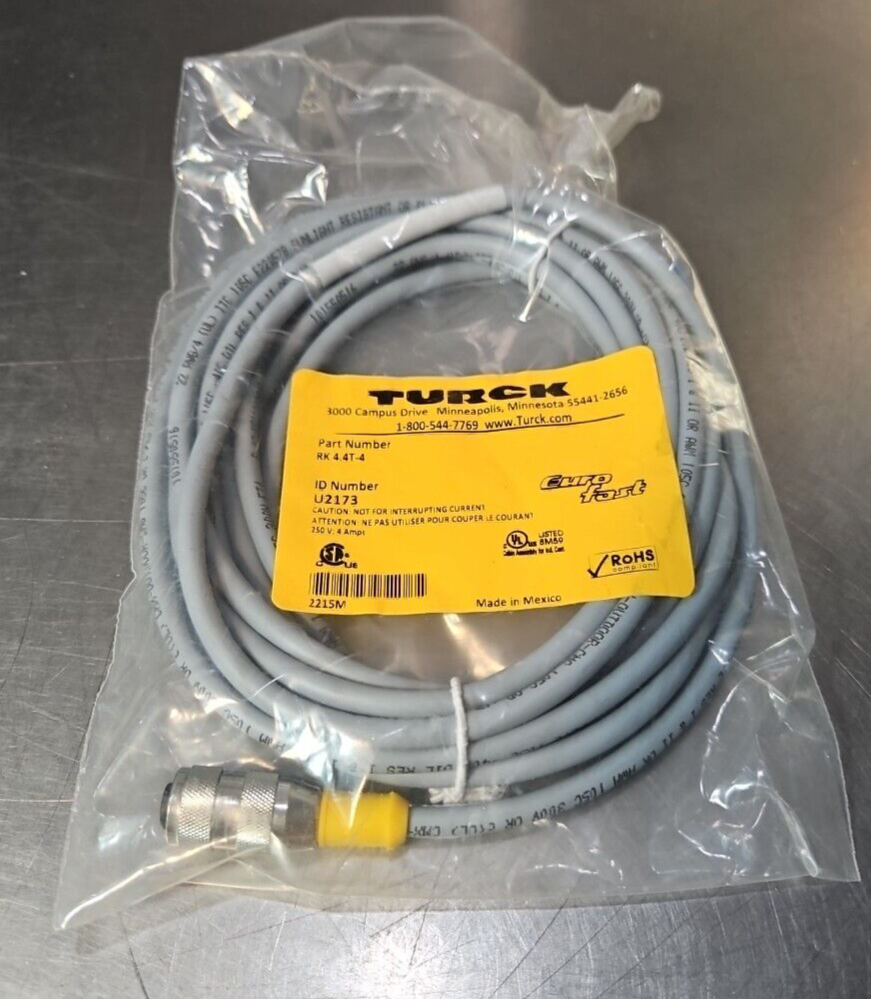 Turck RK 4.4T-4 Eurofast Cordset                                         Loc5C21
