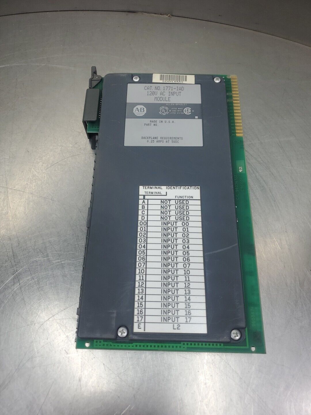 Allen Bradley 1771-IAD 120VAC Input Module.                                3E-36