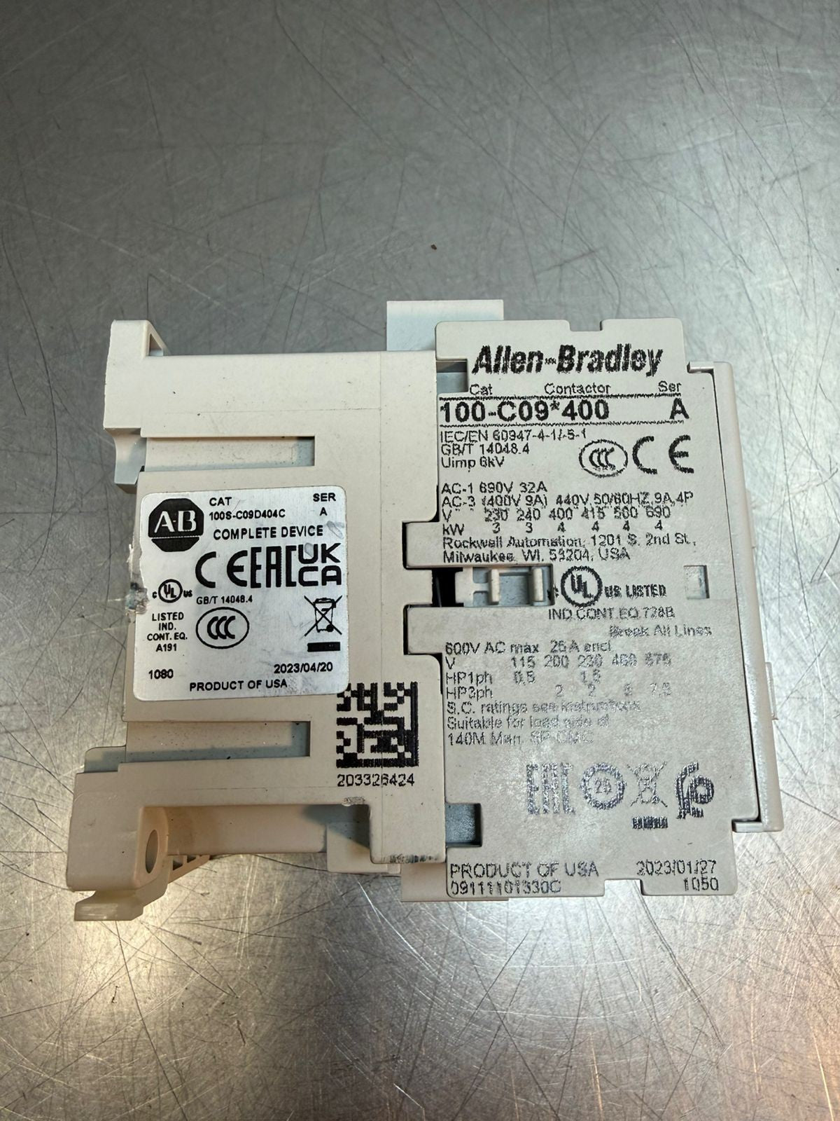 Allen Bradley 100-C09*400 /A  w/ 1008-C09D40C /A Relay Coil        (7.4.2)